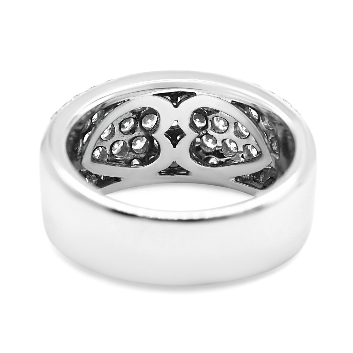 Brilliant Cut Diamond Five Row Dress Ring - 18ct White Gold