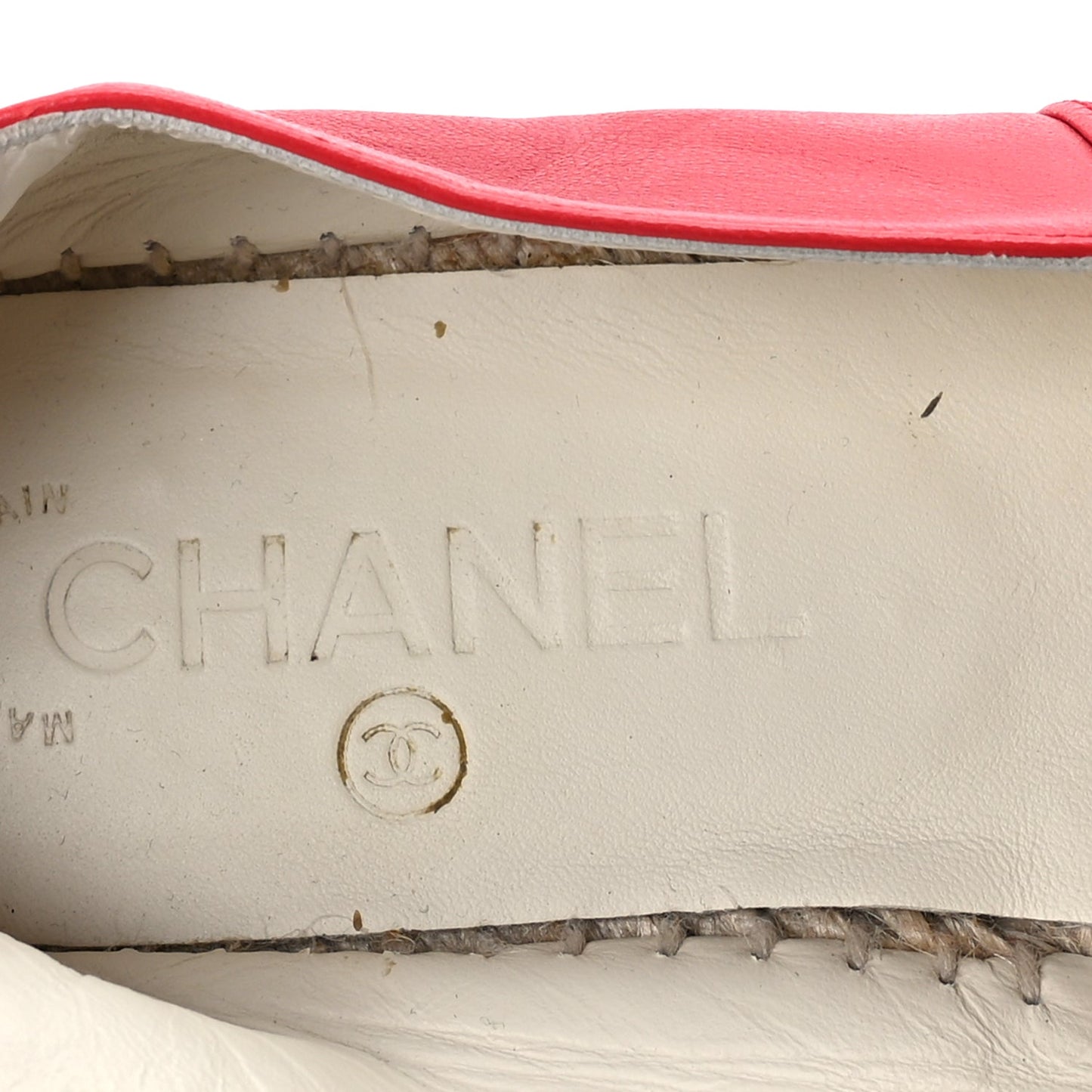 Chanel Lambskin CC Espadrilles 37 Red