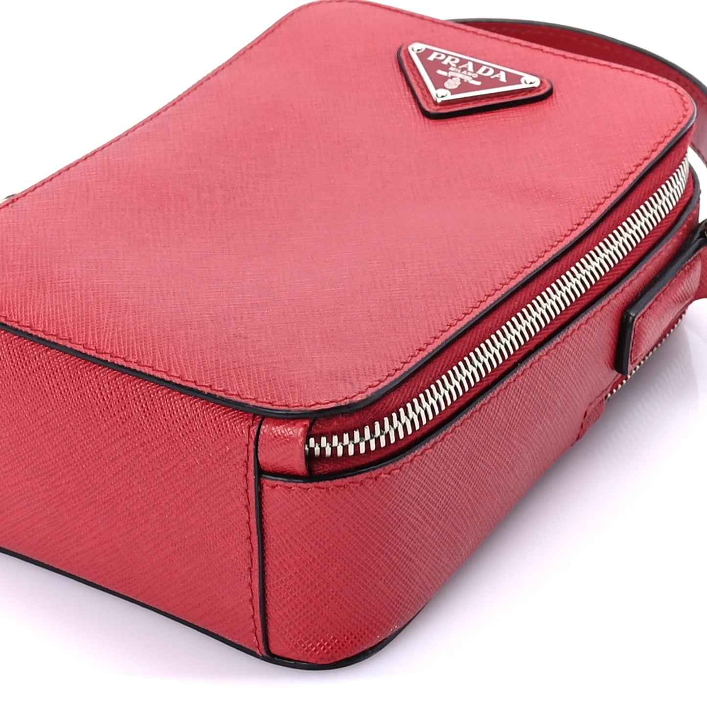 Prada Saffiano Travel Brique Crossbody Messenger Bag Fuoco