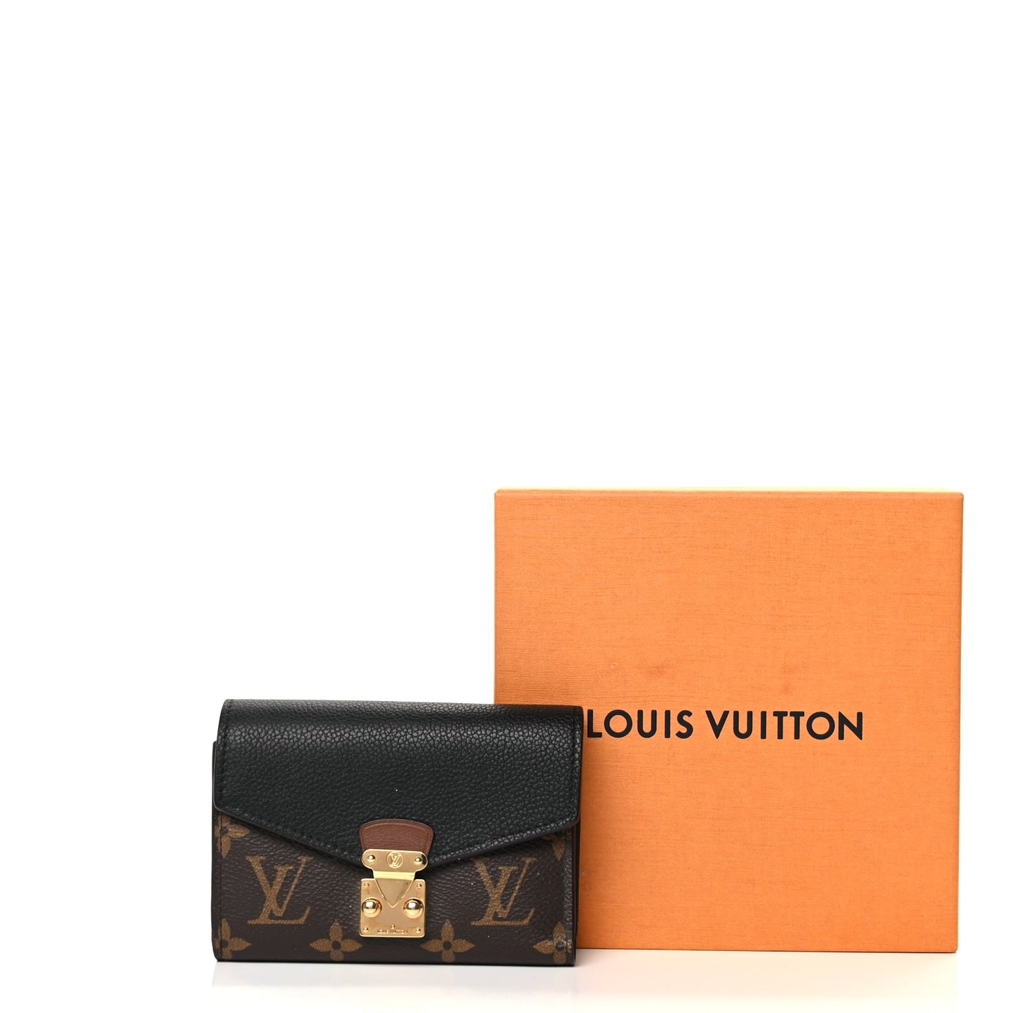 Louis Vuitton LOUIS VUITTON Monogram Pallas Compact Wallet NM Black