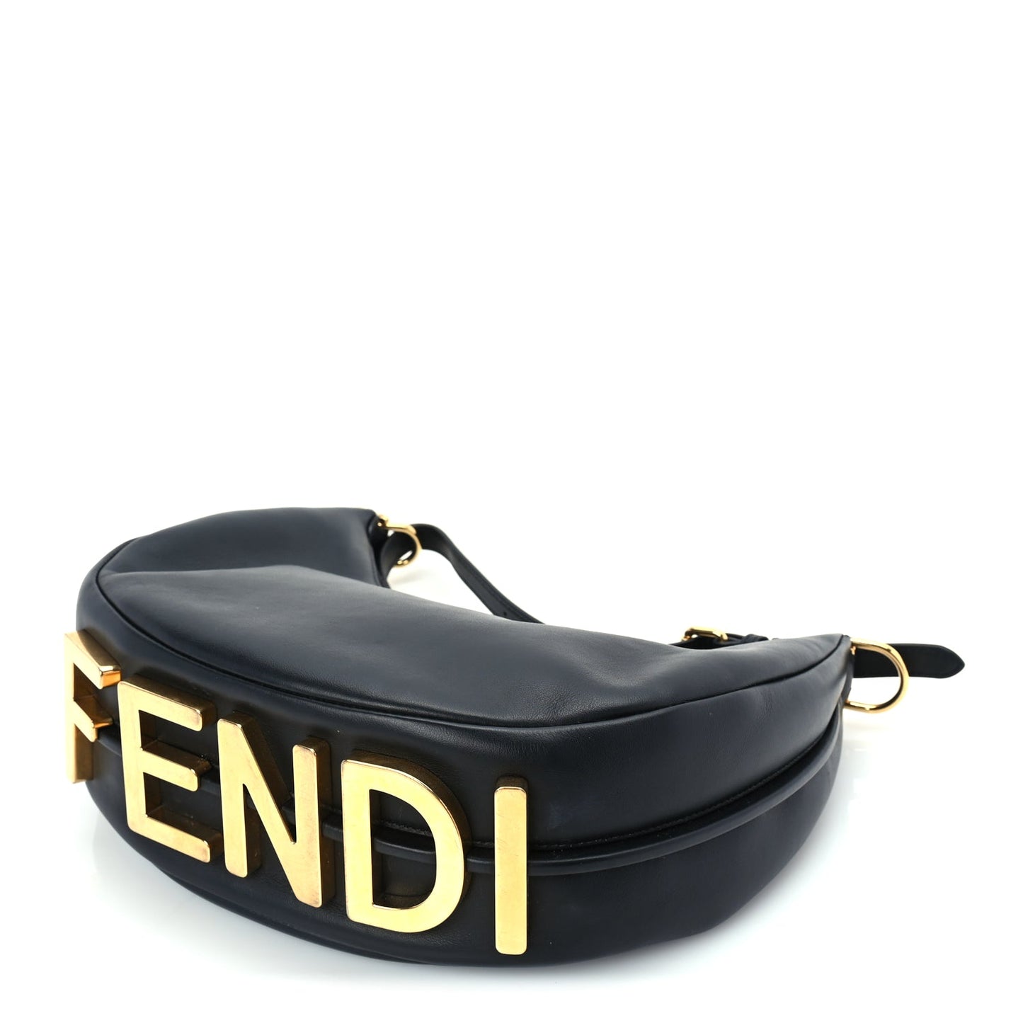 Fendi Vitello Grace Matte Small Fendigraphy Hobo Bag Black