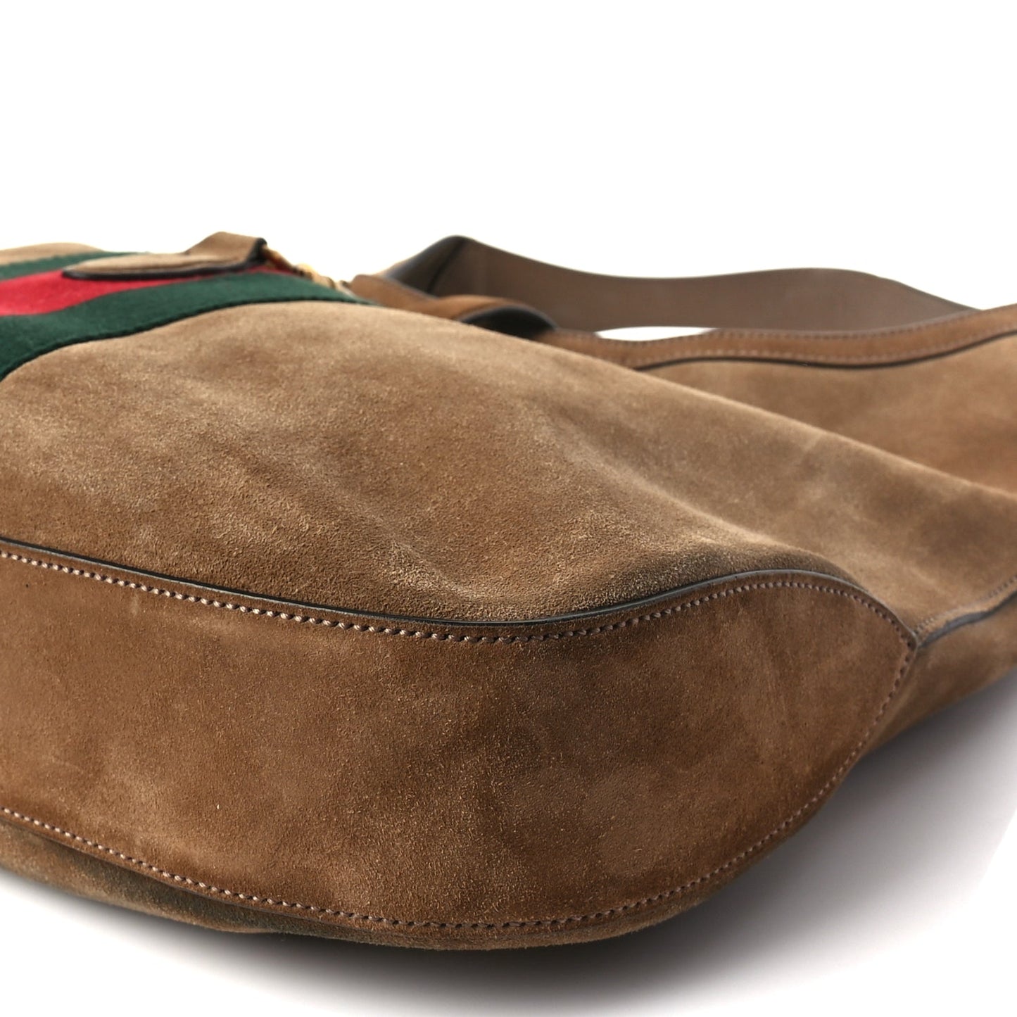 Gucci Suede Cudu Web Large Jackie Hobo Marron Glace