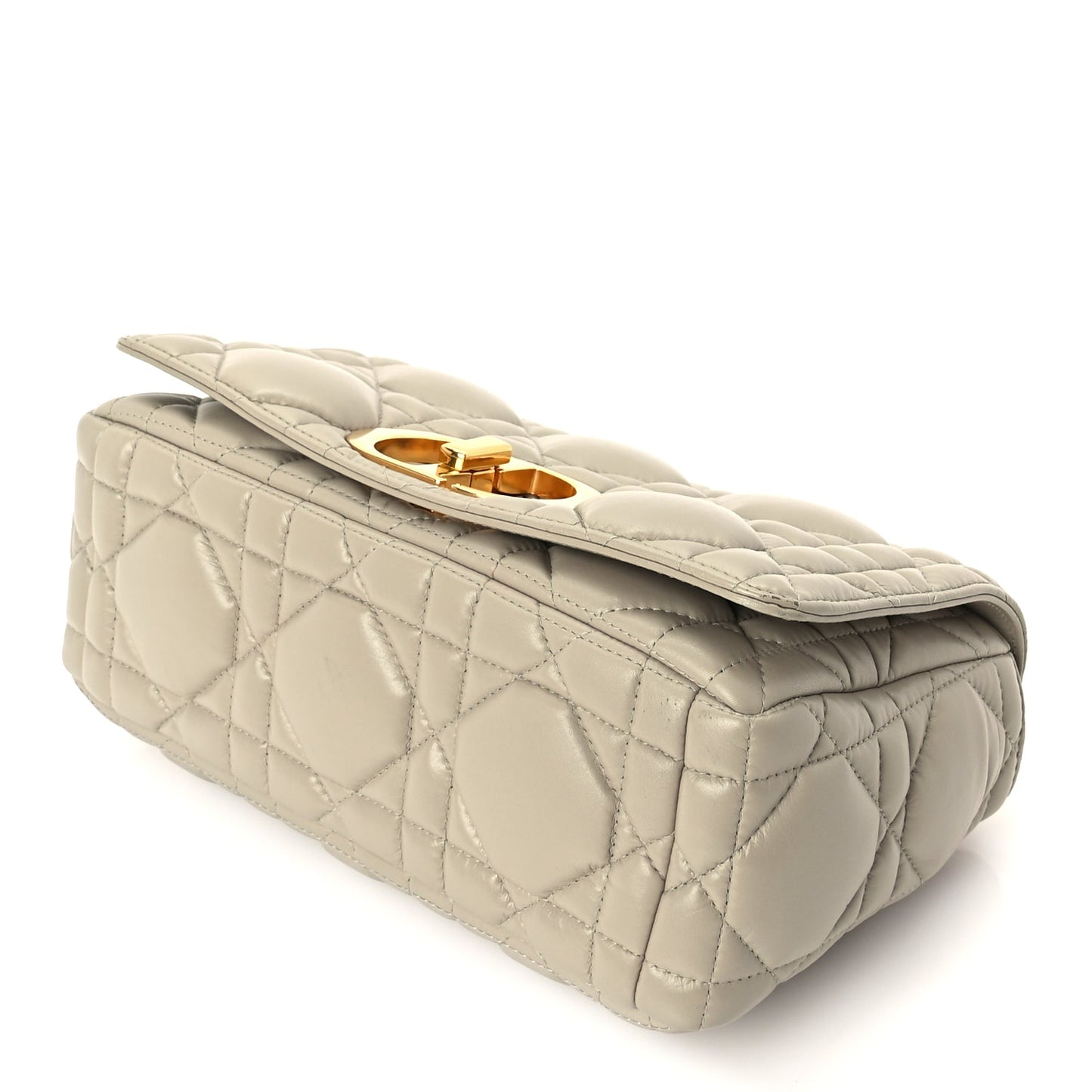 Christian Dior Calfskin Macrocannage Medium Caro Bag Sand