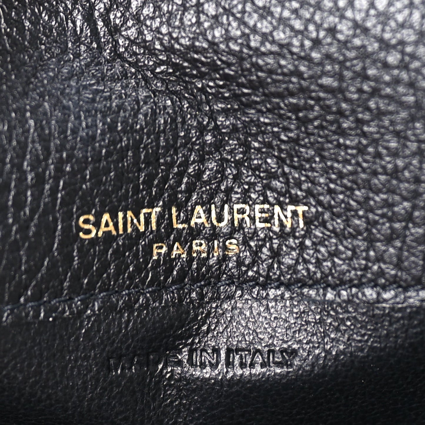 Saint Laurent Grained Calfskin Tiny Cassandre Flap Card Case Black