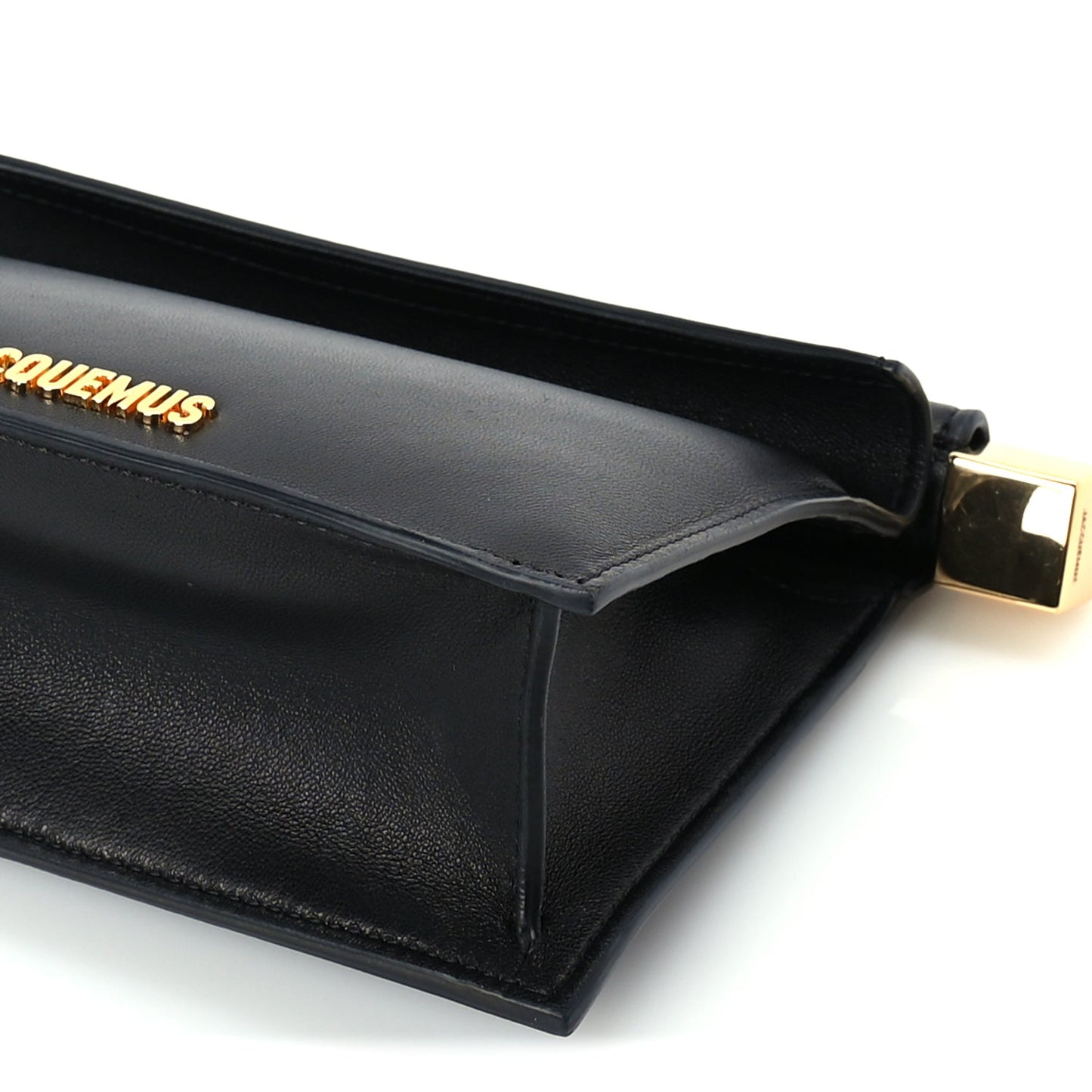 Jacquemus Smooth Calfskin La Pochette Rond Carre Black