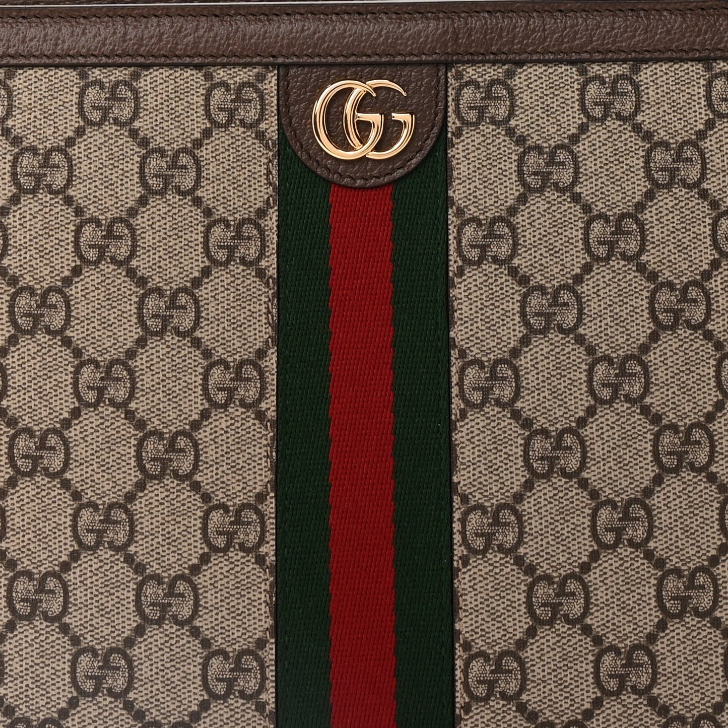 Gucci GG Supreme Monogram Web Ophidia Pouch Brown