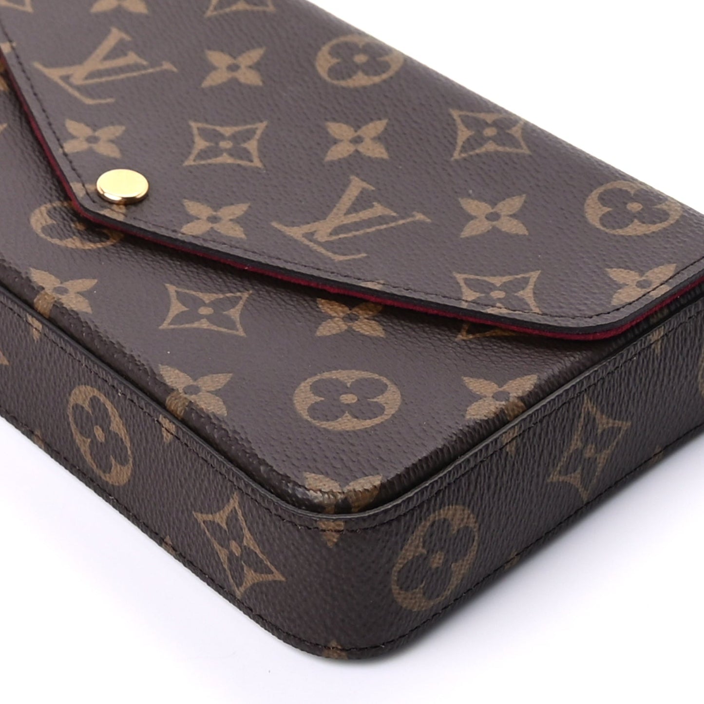 Louis Vuitton Monogram Pochette Felicie Chain Wallet Fuchsia