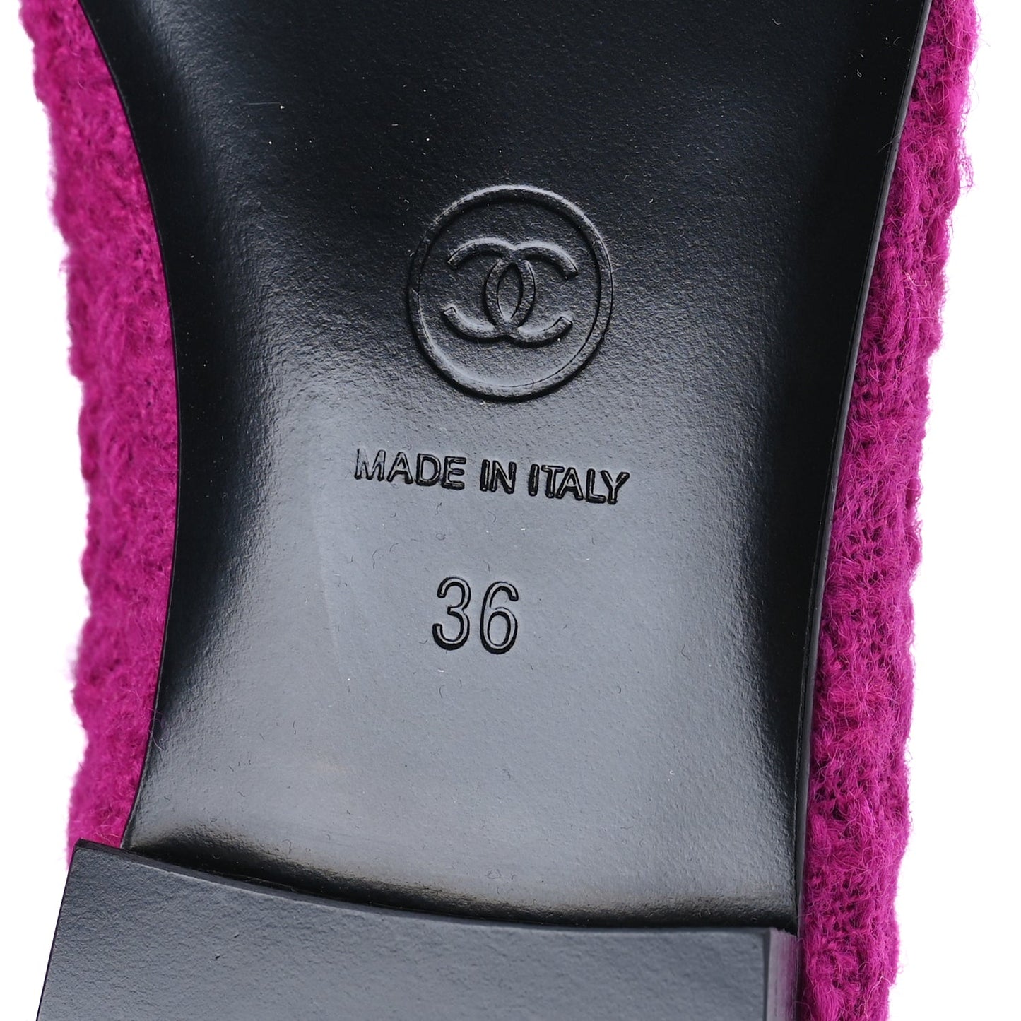 Chanel Tweed Patent Cap Toe Ballerina Flats 36 Pink Black