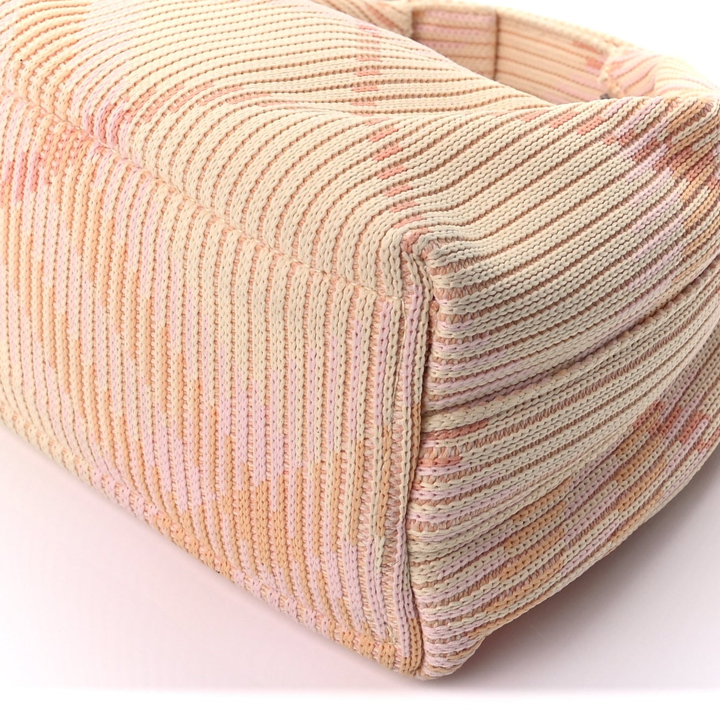 Burberry Canvas Knitted Check Mini Peg Duffle Bag Sherbert