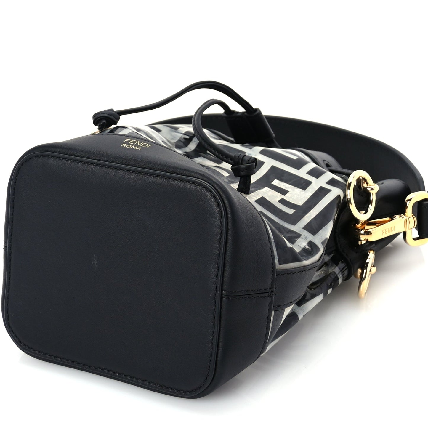 Fendi TPU FF Vitello Grace F is Fendi Mini Mon Tresor Bucket Bag Black