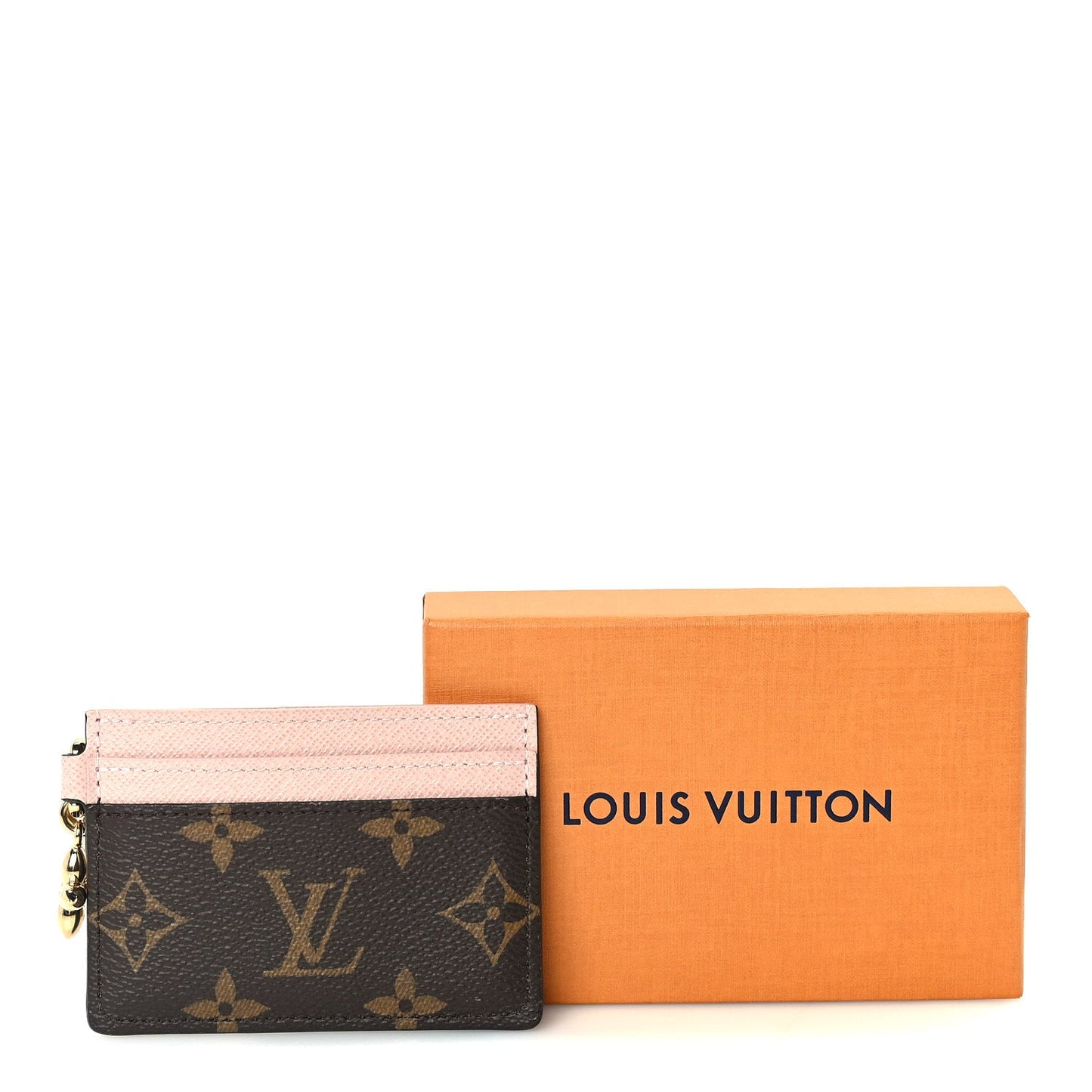 Louis Vuitton Monogram LV Charms Card Holder Rose Ballerine