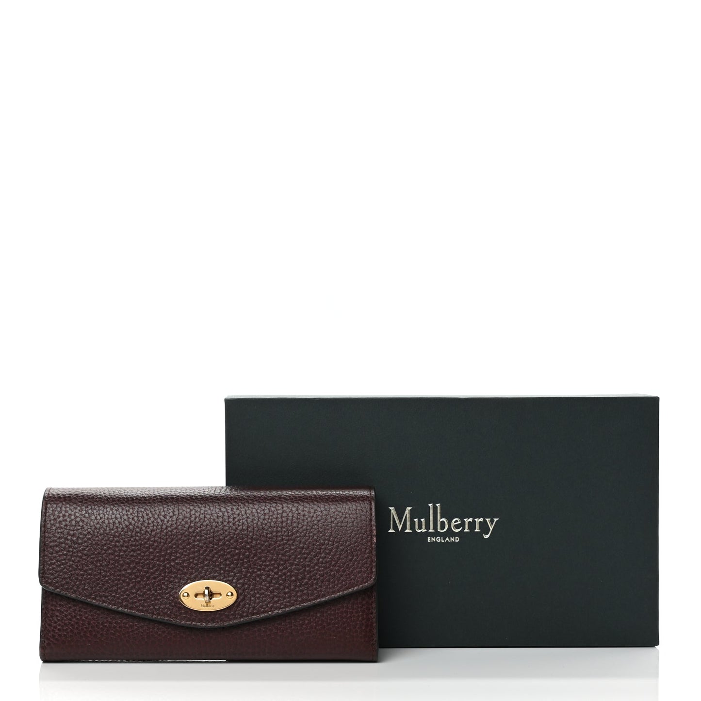 Mulberry MULBERRY Grain Vegetable Tanned Calfskin Darley Wallet Oxblood