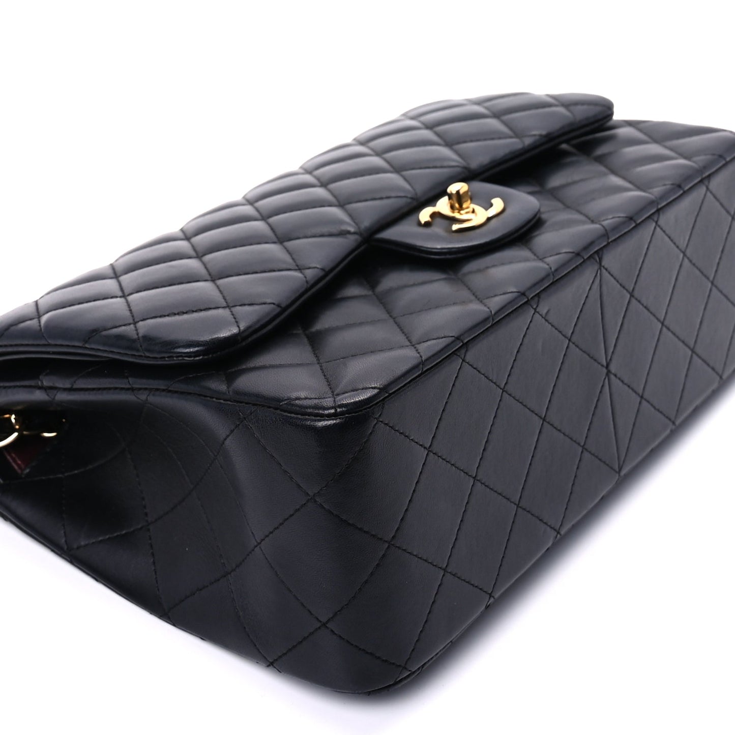 Chanel Lambskin Quilted Jumbo Double Flap Black