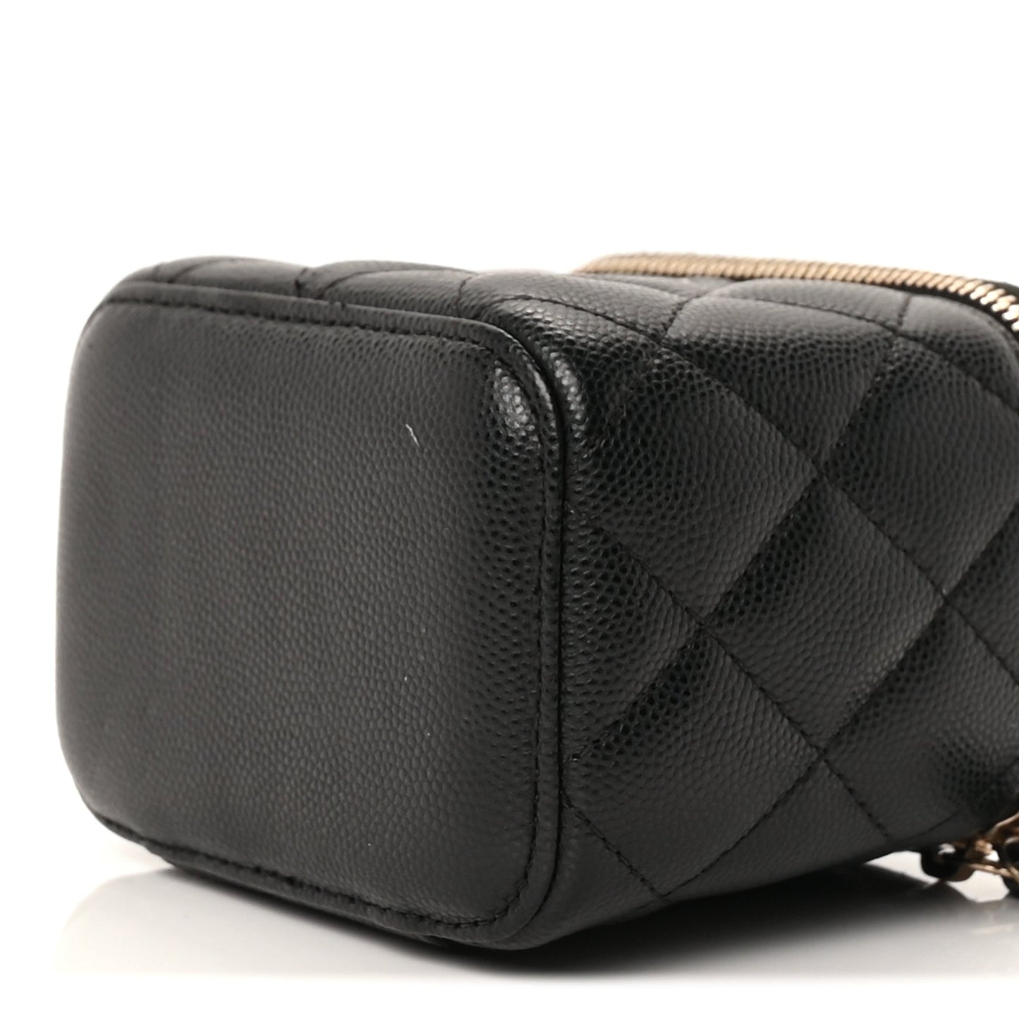 Chanel Caviar Quilted Mini Vanity Case With Chain Black