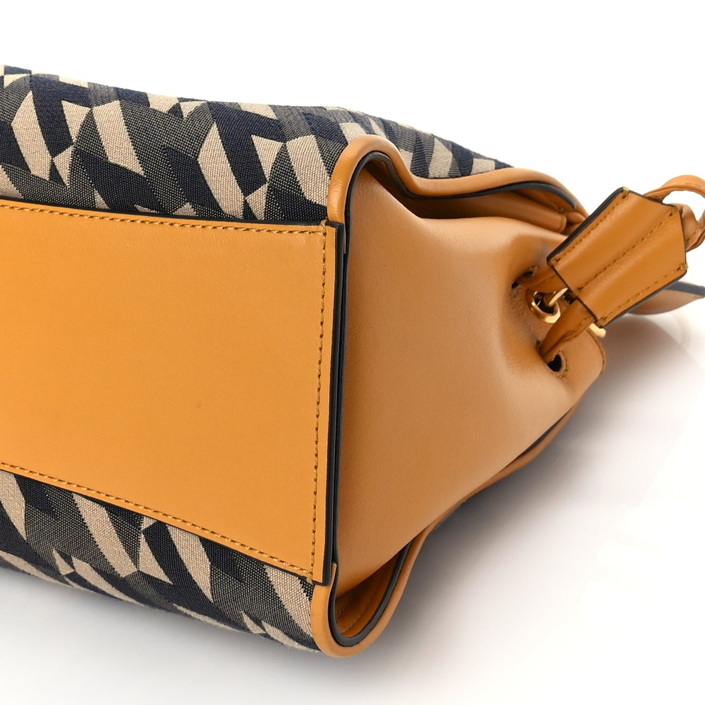 Mulberry Calfskin Canvas Print Small Iris Tote Deep Amber