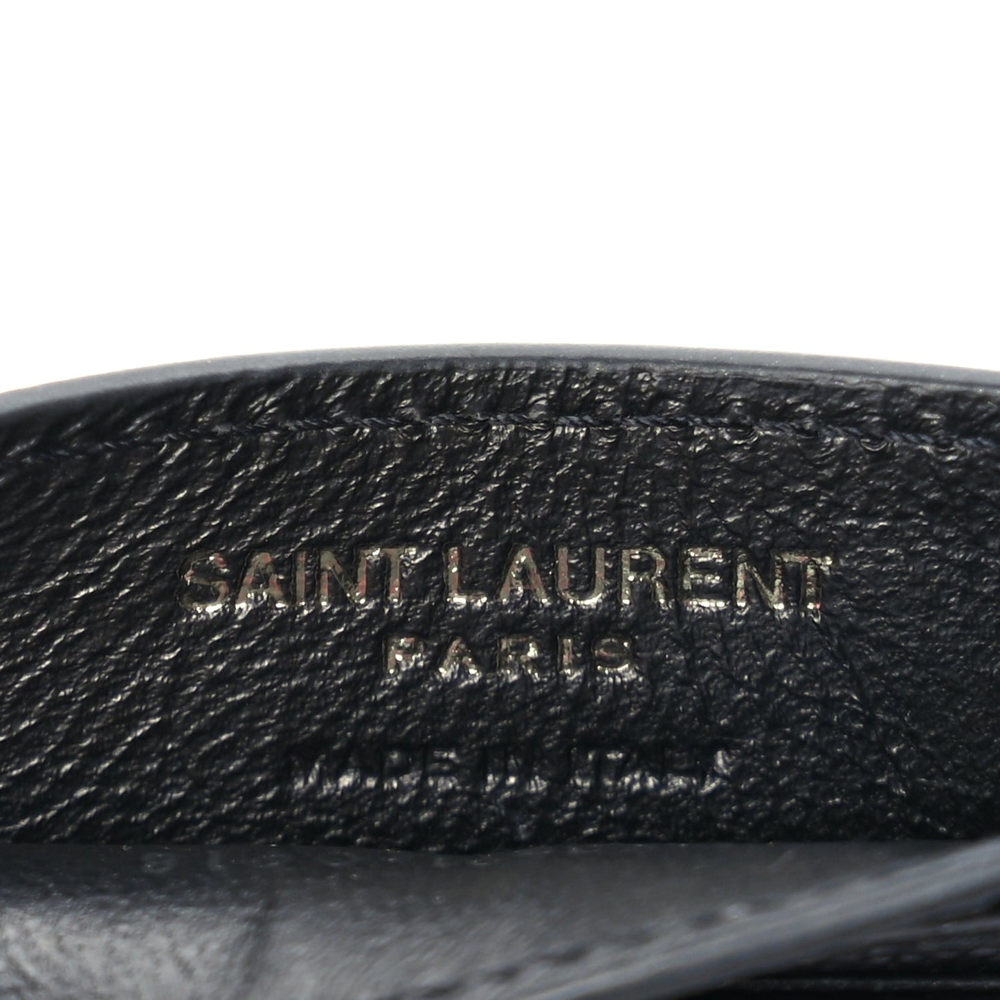 Saint Laurent Grain De Poudre Matelasse Chevron Monochrome Monogram Credit Card Case Black