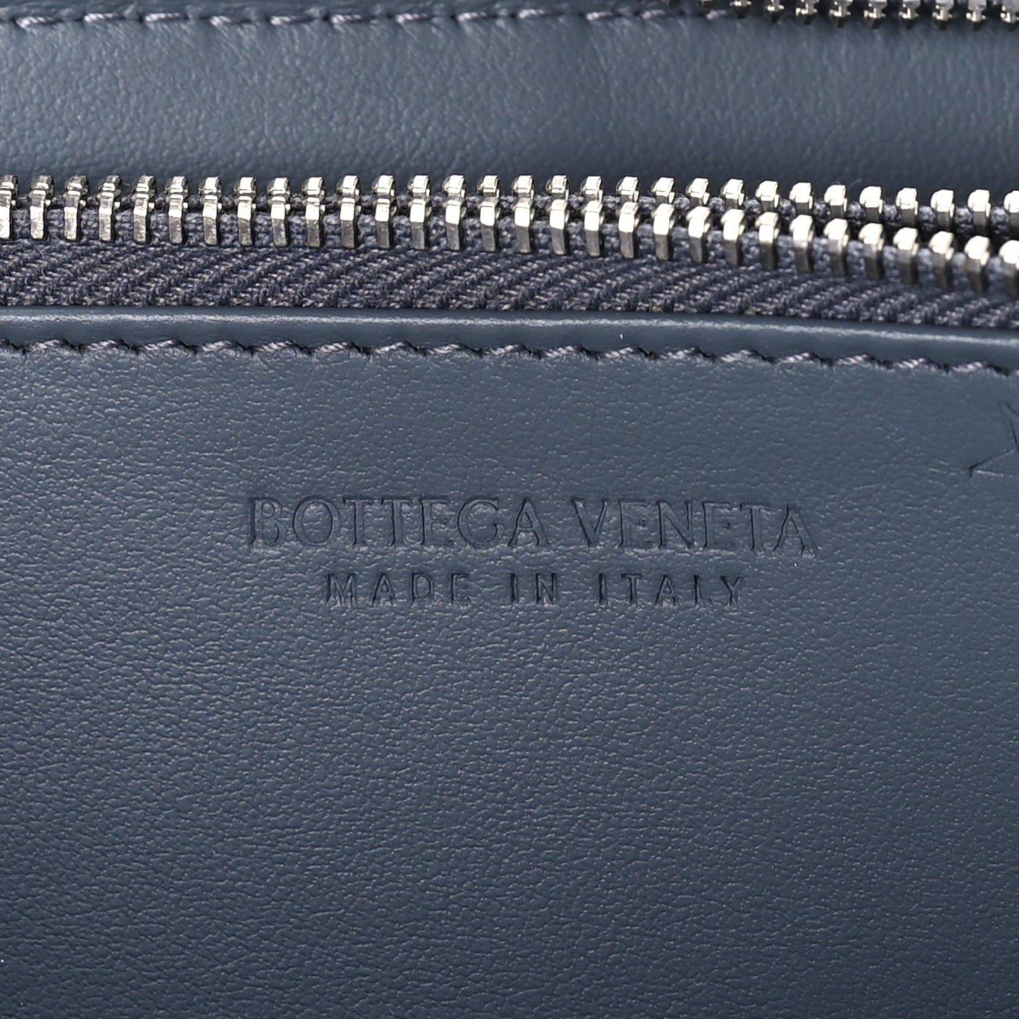 Bottega Veneta Calfskin Maxi Intrecciato Zip Around Wallet Thunder