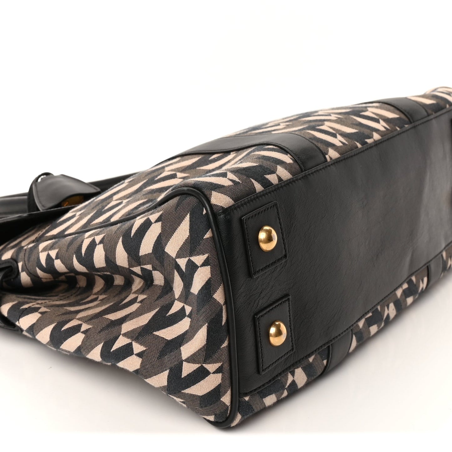 Mulberry Monogram Smooth Calfskin Canvas Print Bayswater Black