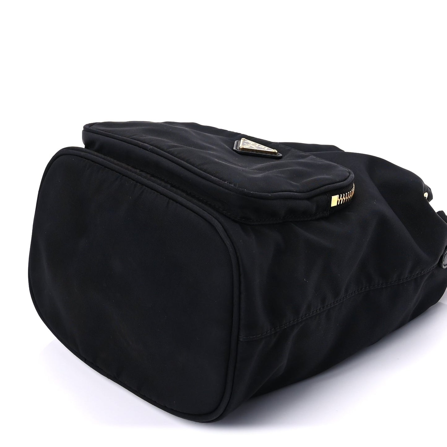 Prada Nylon Vela Saffiano Mini Bucket Crossbody Bag Black