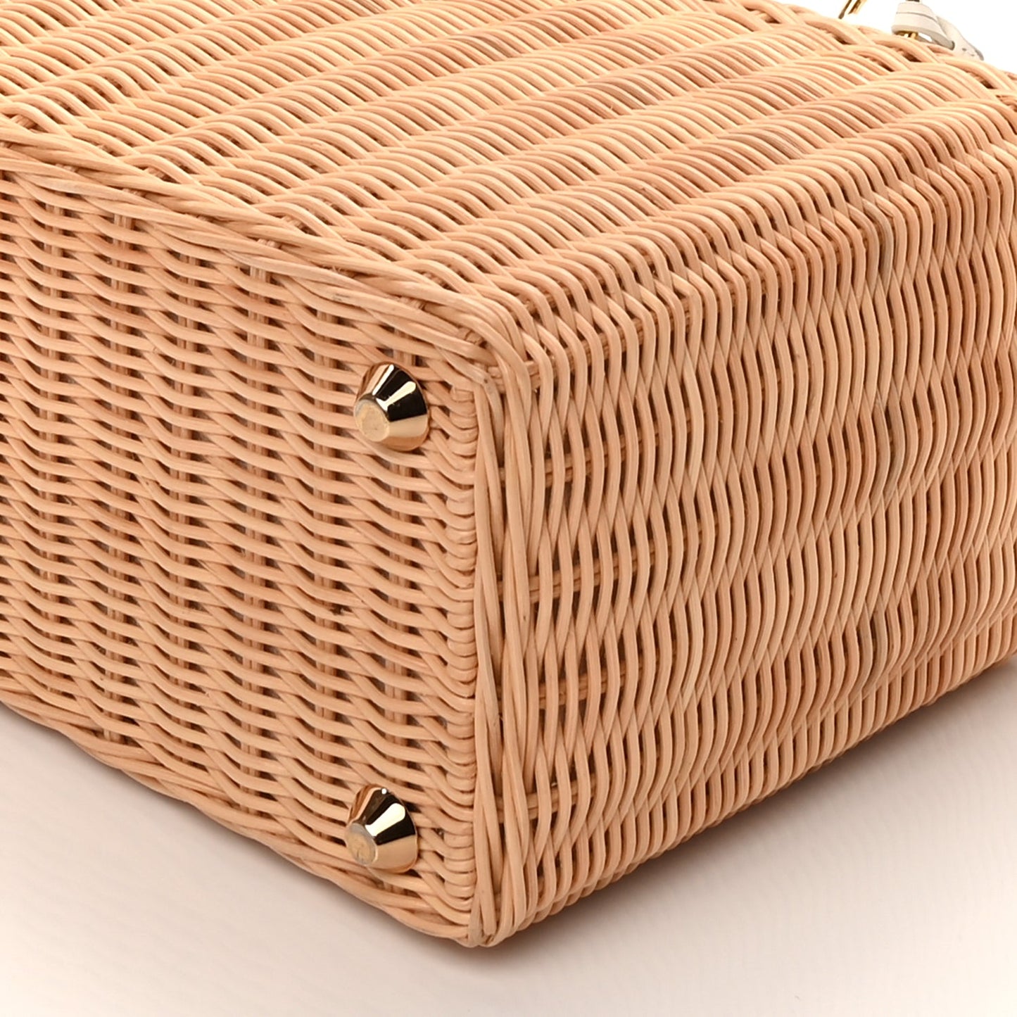 Prada Wicker Canvas Tote Naturale White