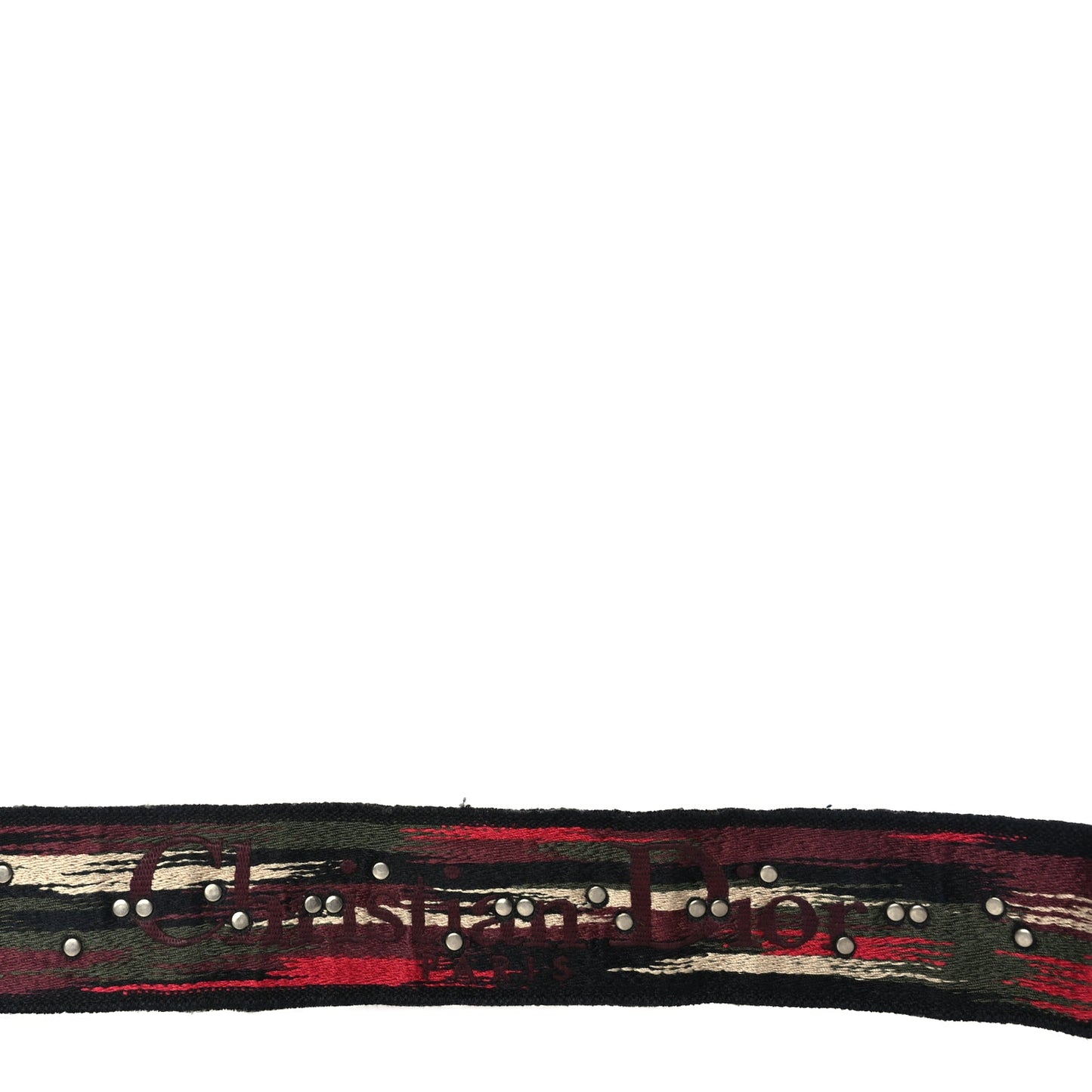 Christian Dior Canvas Embroidered Studded Bohemian Shoulder Strap Red