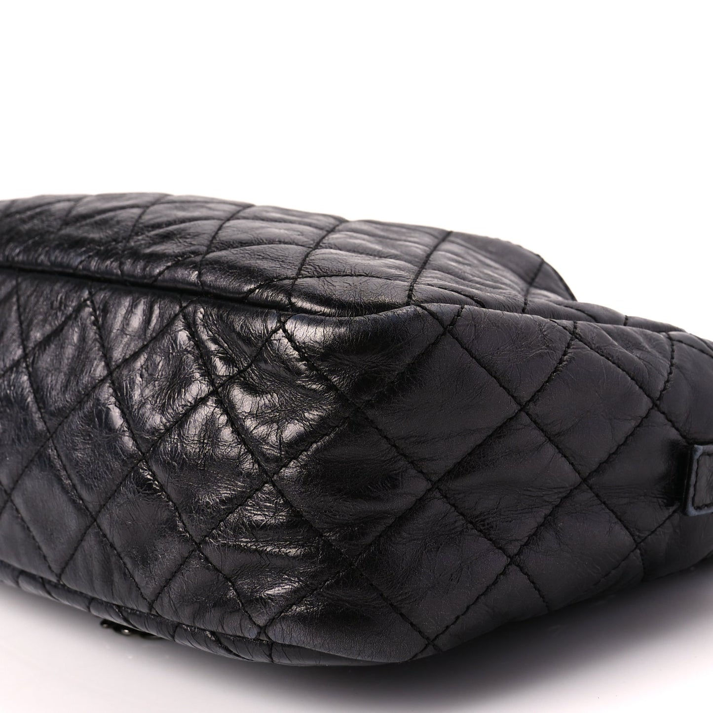 Chanel Metallic Aged Calfskin Quilted Medium Reissue Camera Case Black