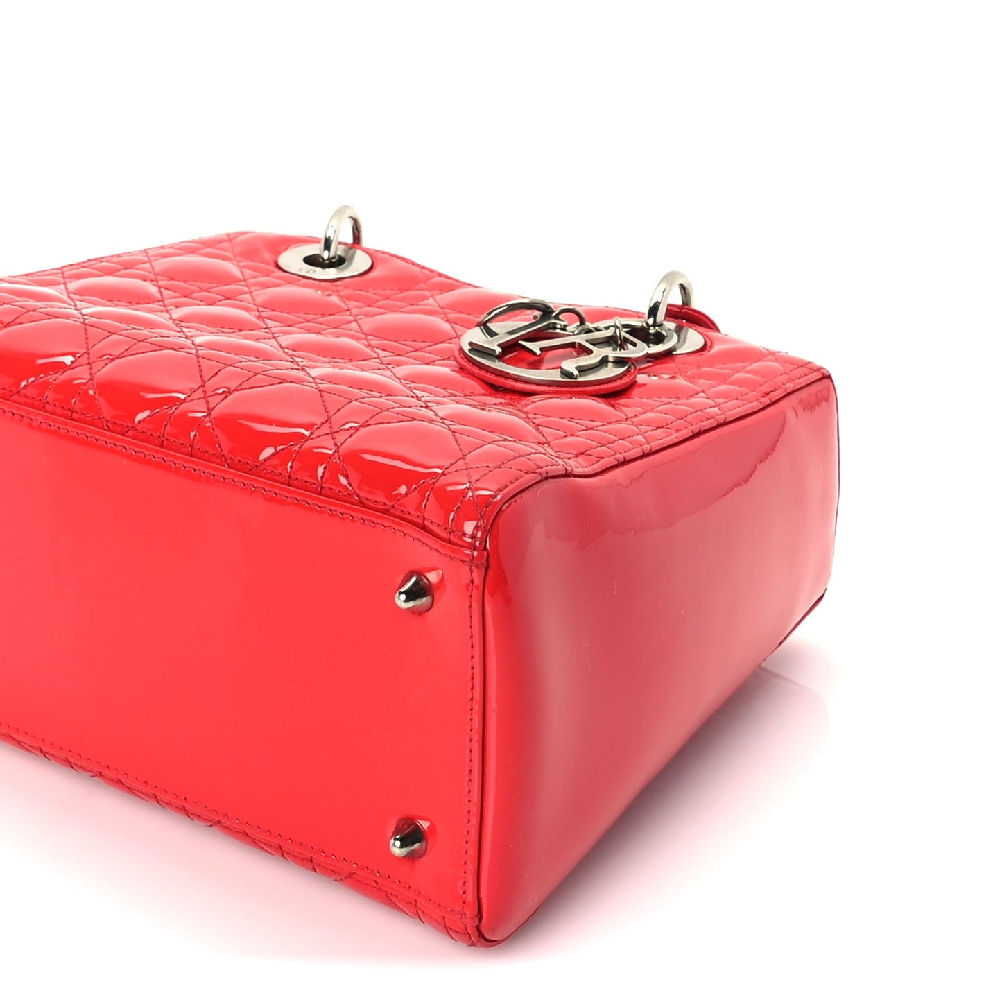 Christian Dior Patent Cannage Medium Lady Dior Red