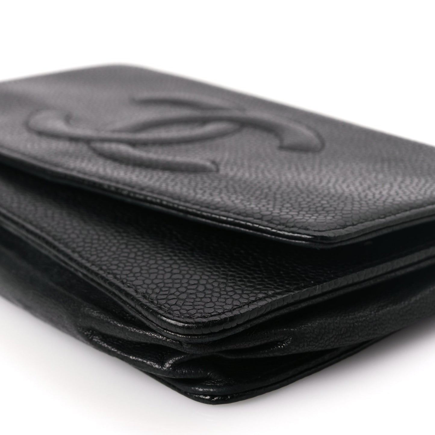 Chanel Caviar Timeless CC Wallet On Chain WOC Black