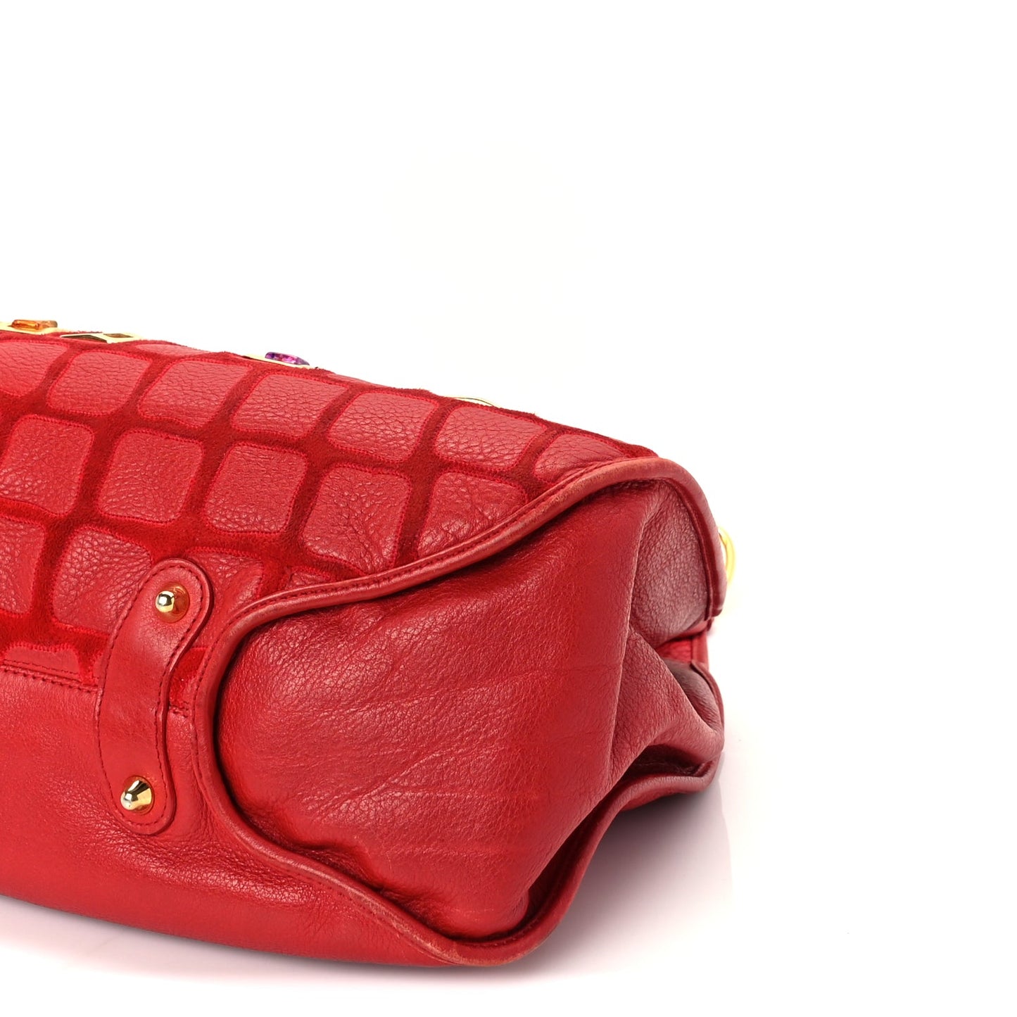 Christian Dior Calfskin Embellished 61 Tote Red