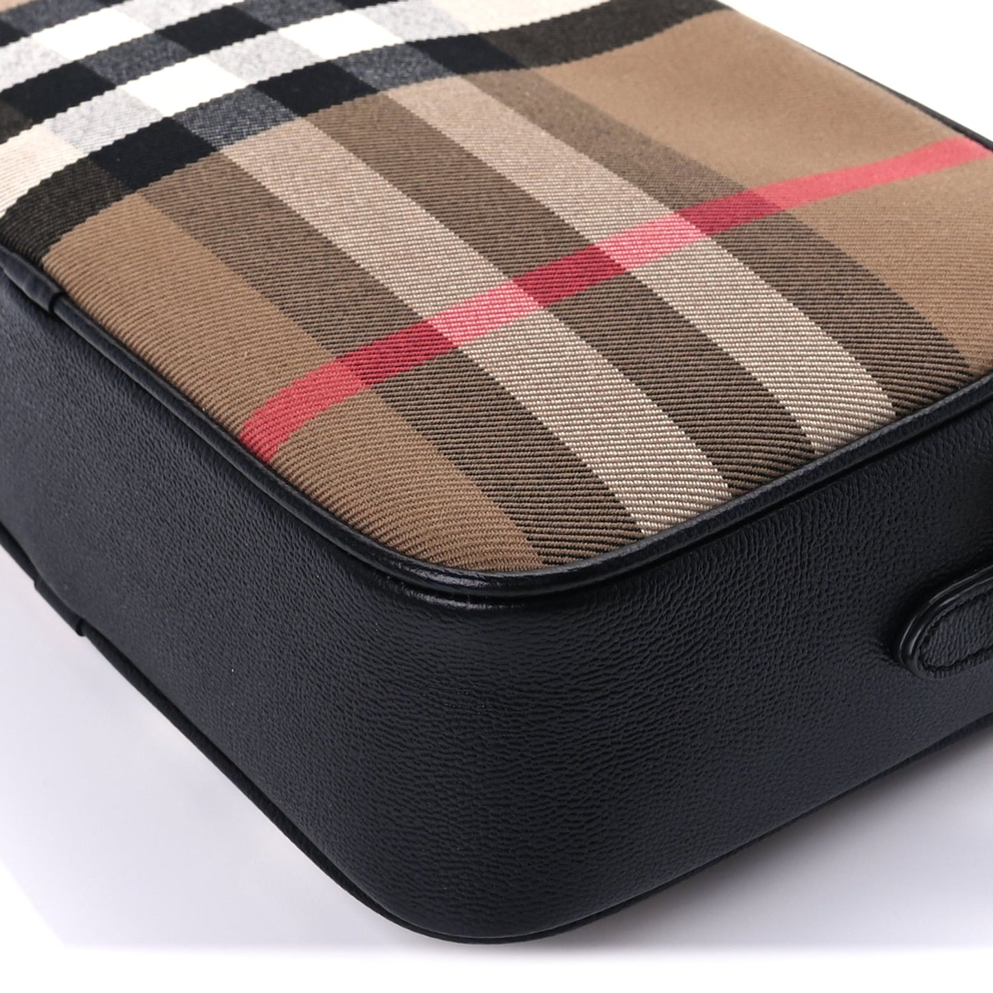 Burberry Calfskin House Check Medium Camera Bag Black