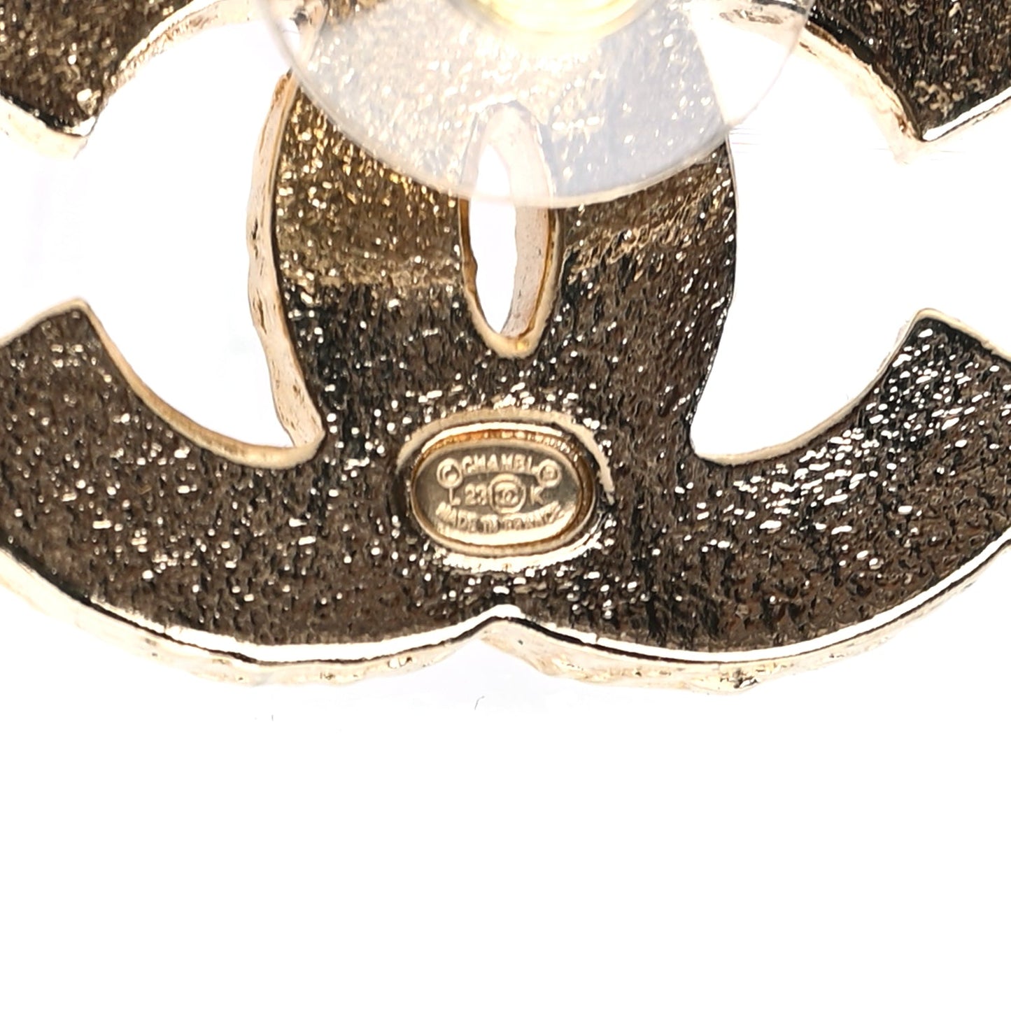 Chanel Metal Enamel CC Earring Pink Gold