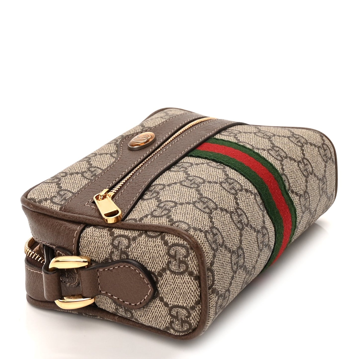 Gucci GG Supreme Monogram Web Mini Ophidia Shoulder Bag Brown