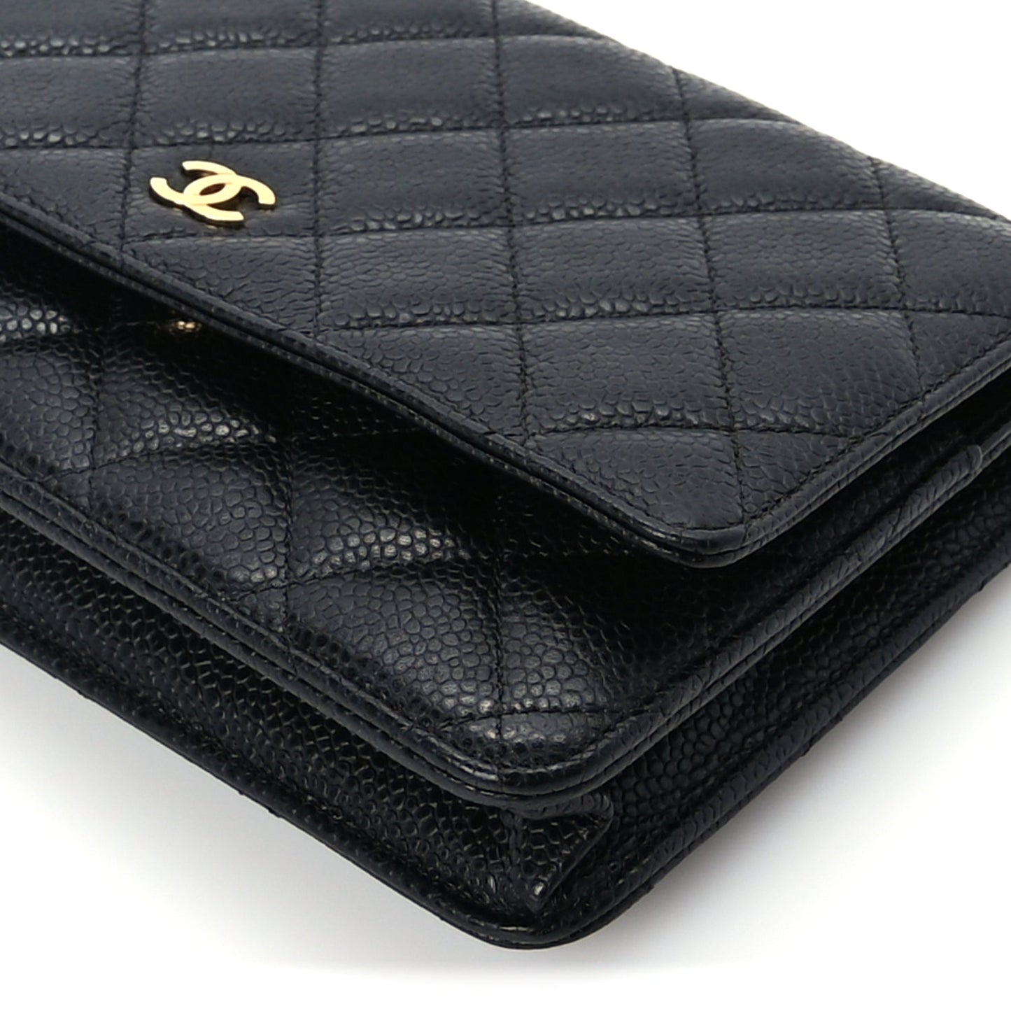 Chanel Caviar Quilted Wallet On Chain WOC Black