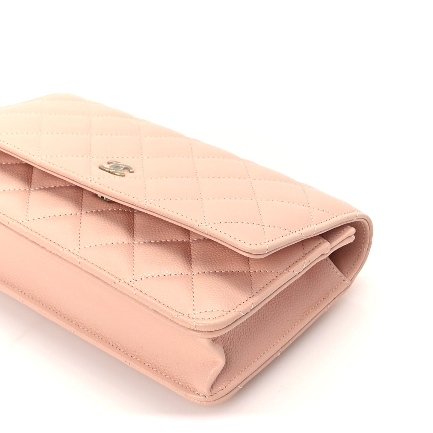Chanel Caviar Quilted Wallet on Chain WOC Light Pink