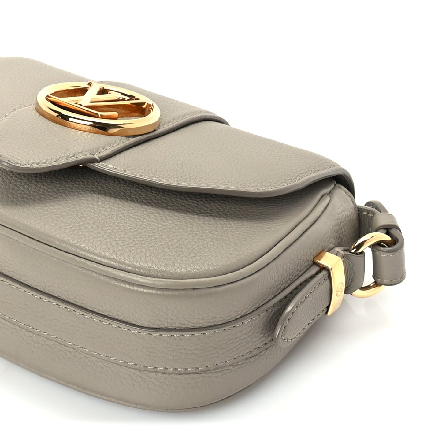 Louis Vuitton Grained Calfskin LV Pont 9 Soft PM Gris