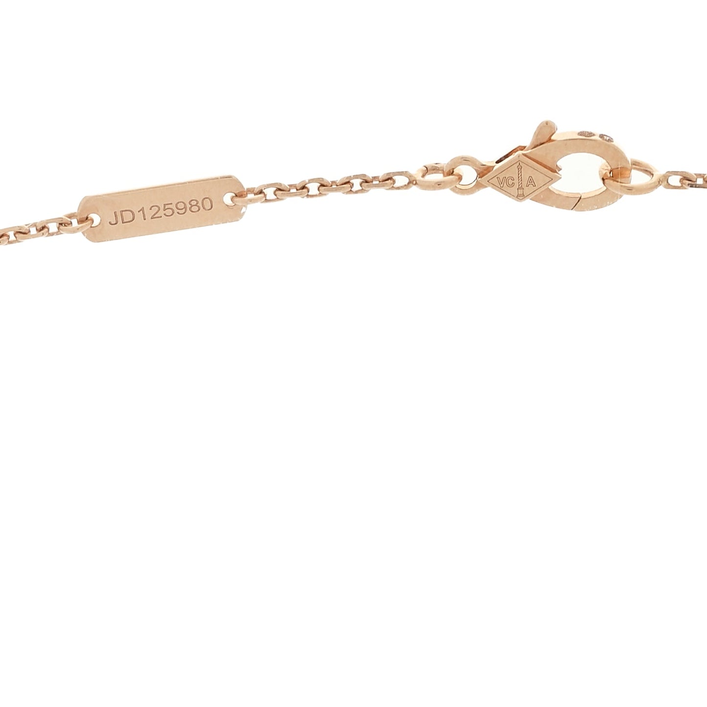 Van Cleef & Arpels 18K Rose Gold Gray Mother of Pearl Vintage Alhambra Pendant Necklace