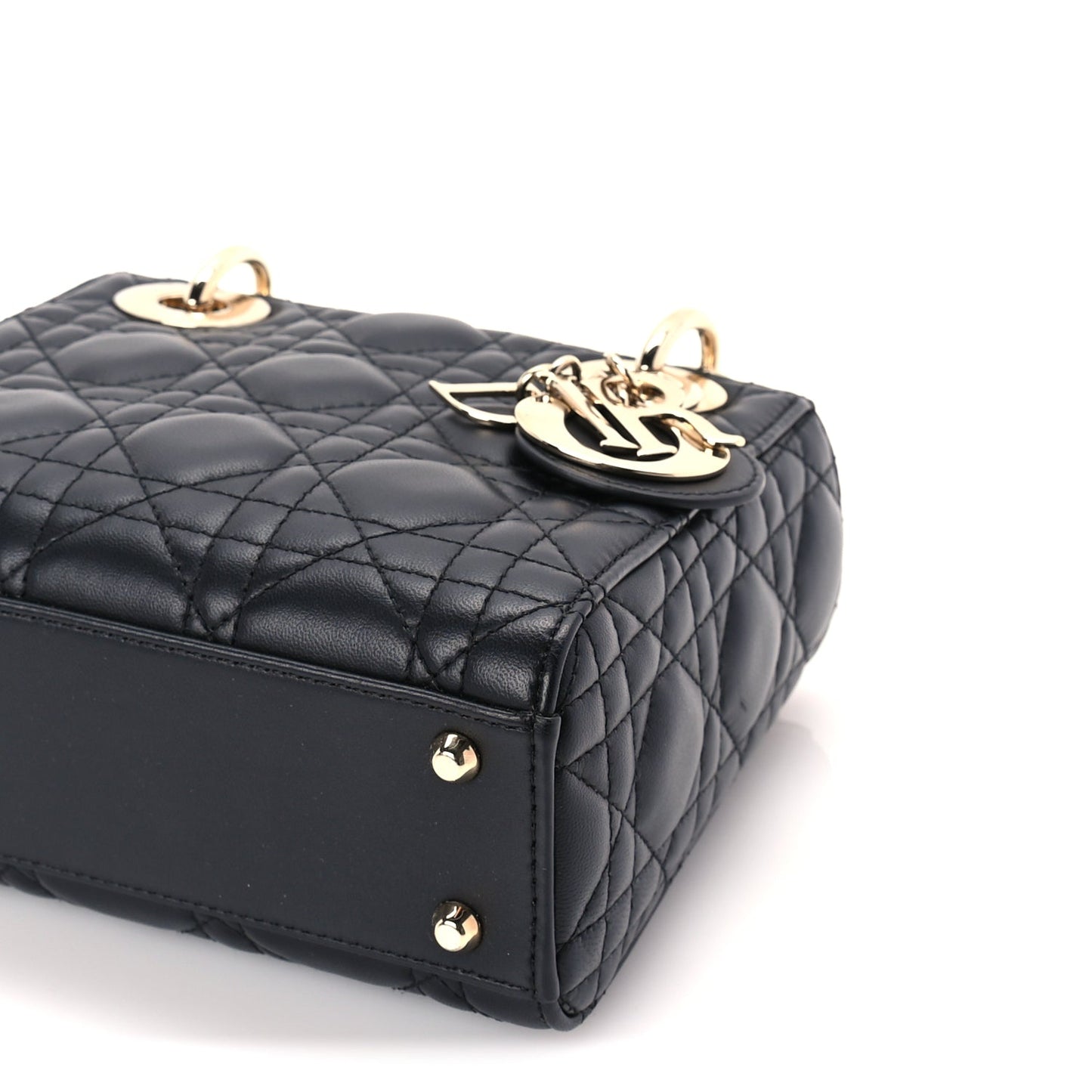 Christian Dior Lambskin Cannage Mini Lady Dior Black