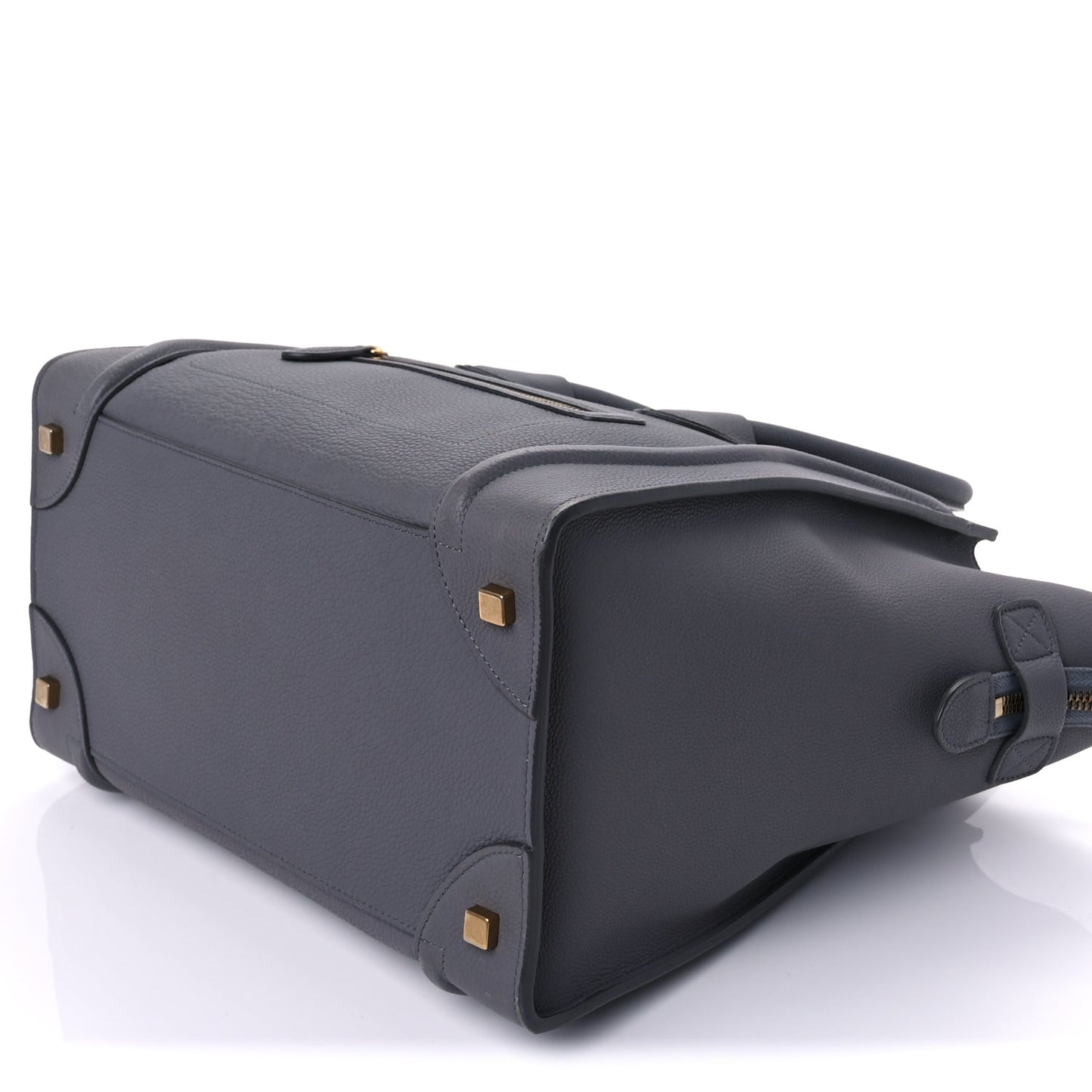 Celine Drummed Calfskin Mini Luggage Kohl