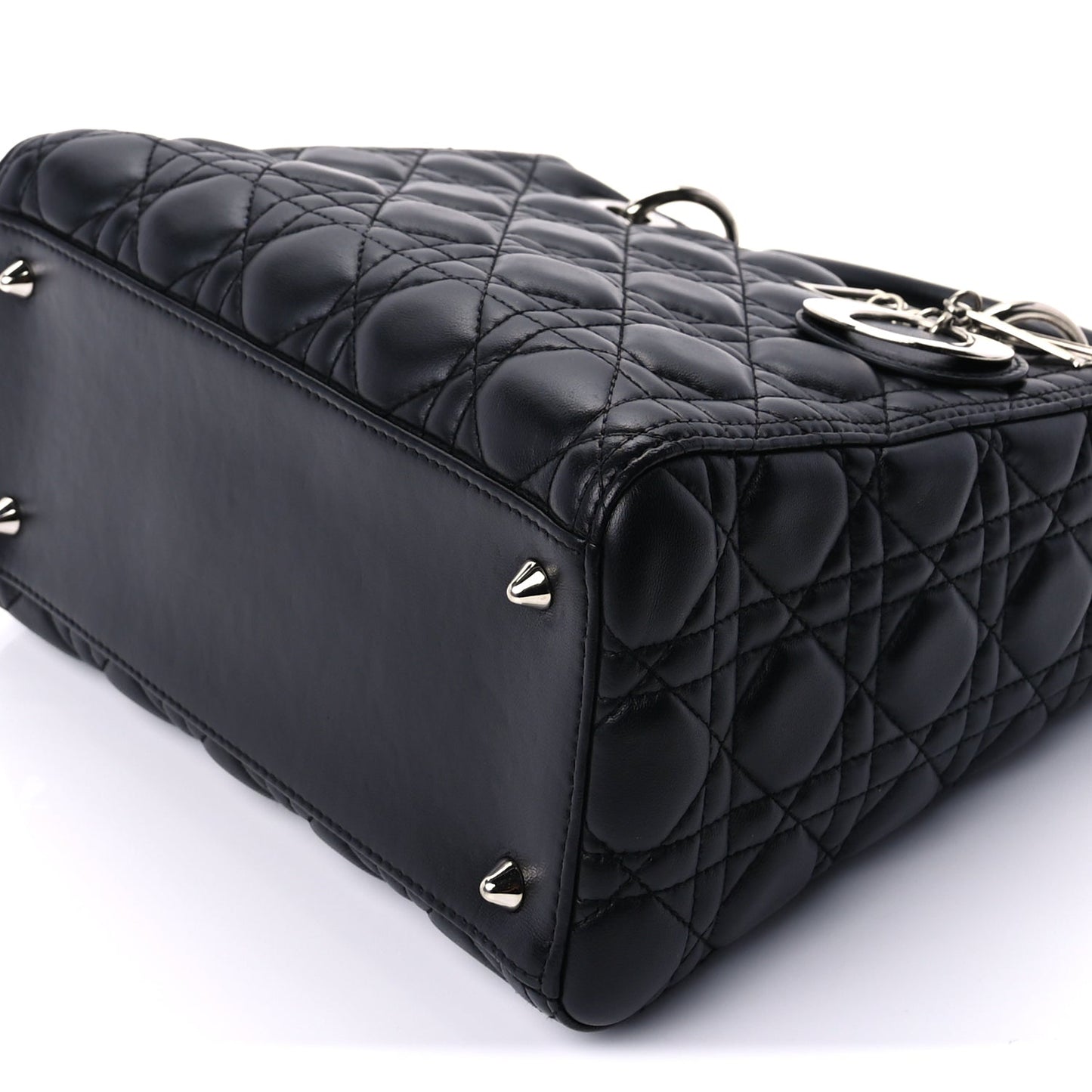 Christian Dior Lambskin Cannage Medium Lady Dior Black