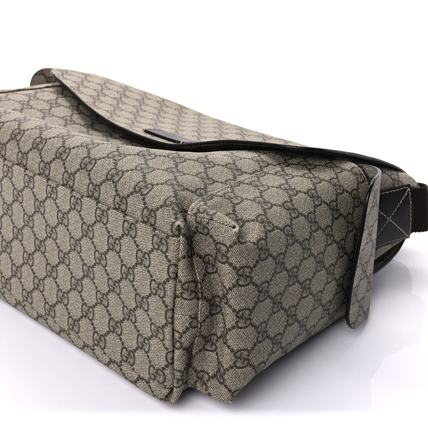 Gucci GG Plus Monogram Messenger Diaper Bag Dark Brown