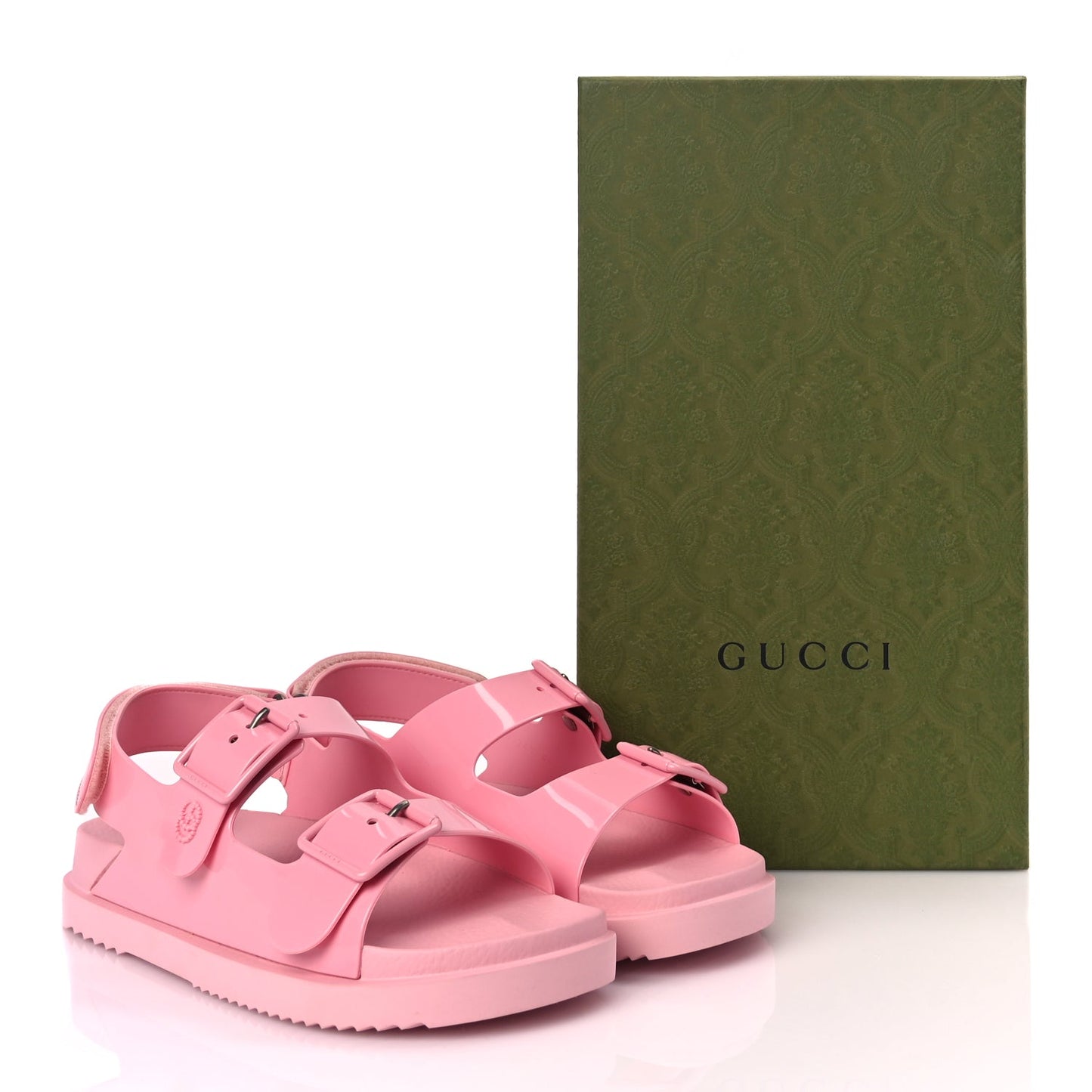 Gucci GUCCI Rubber Mini Double G Womens Isla Dad Sandals 40 Wild Rose