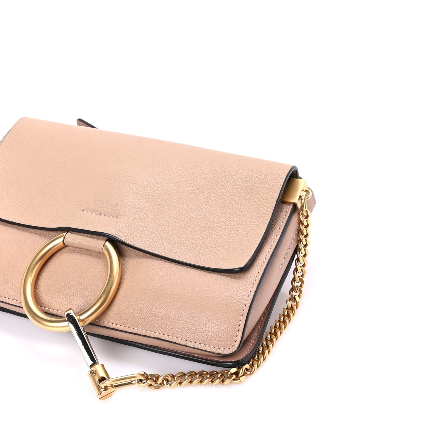 Chloe Goatskin Small Faye Shoulder Bag Biscotti Beige