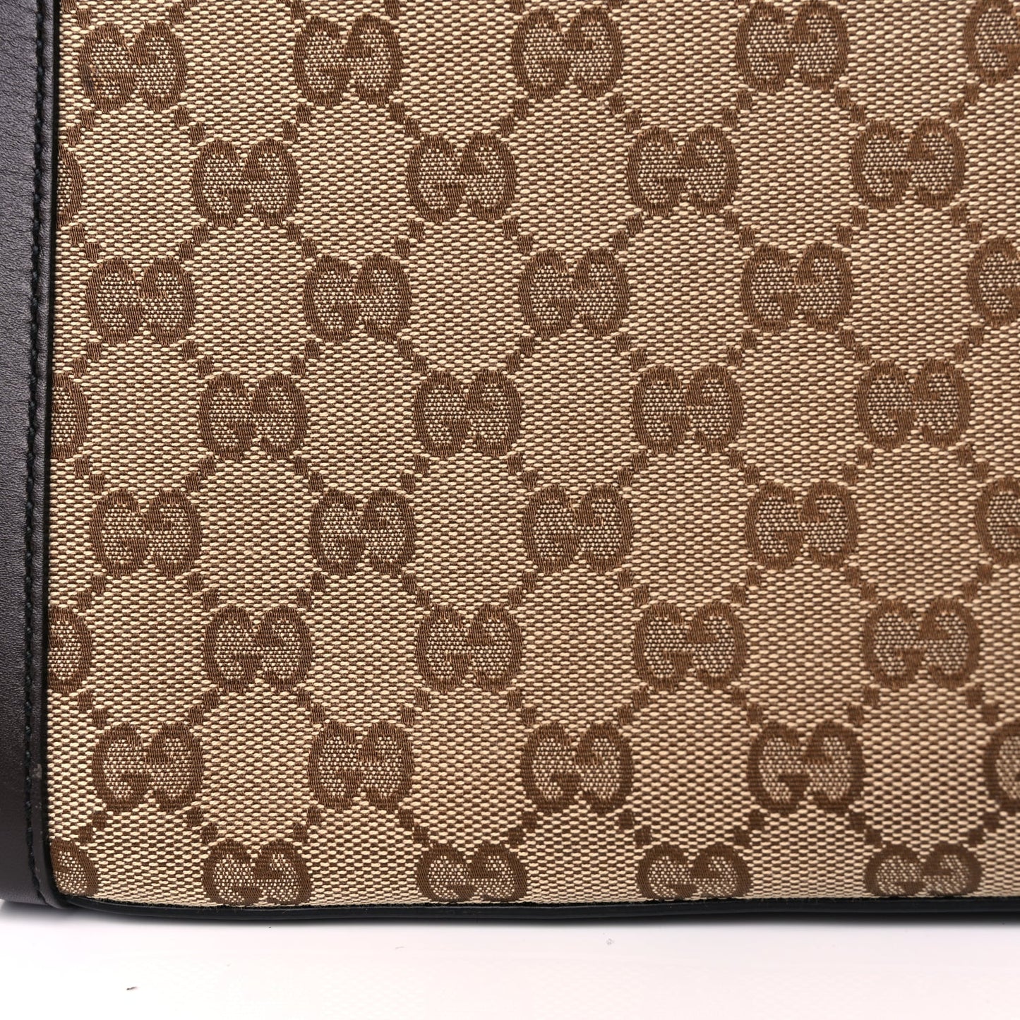 Gucci Monogram Margaux Calfskin Large Emily Chain Shoulder Bag Beige Ebony Cocoa