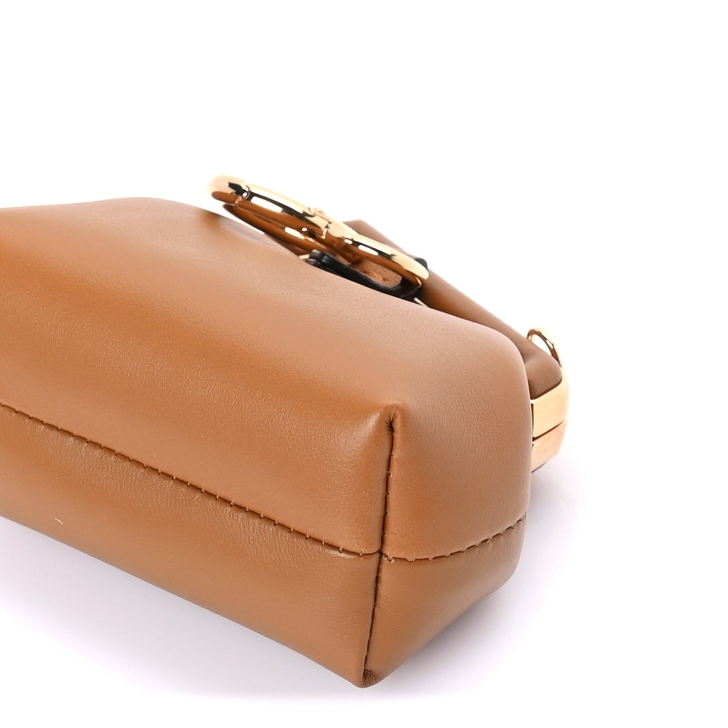 Fendi Shiny Nappa Nano Fendi First Bag Charm Caramello