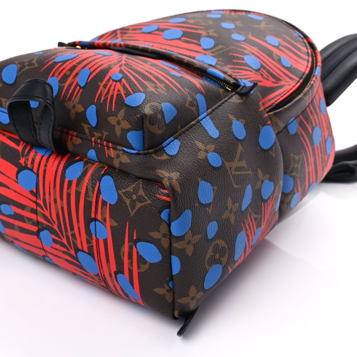 Louis Vuitton Monogram Jungle Dots Palm Springs Backpack PM Coquelicot Denim