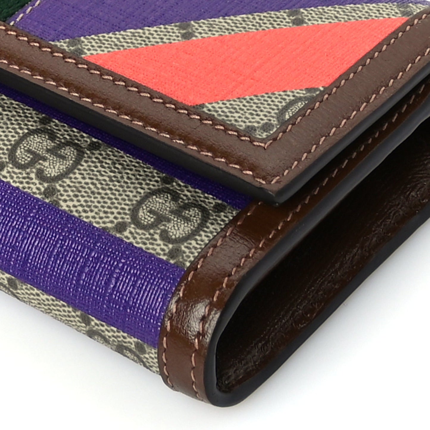 Gucci GG Supreme Monogram Geometric Web Jackie 1961 Chain Wallet Brown Sugar