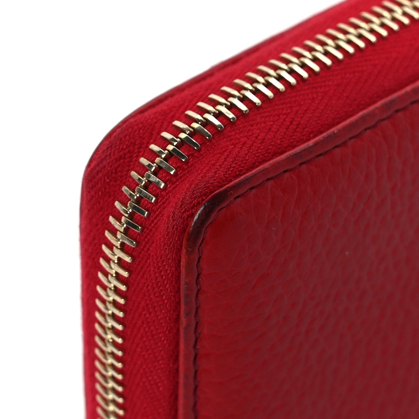 Gucci Pebbled Calfskin Soho Zip Around Wallet Red