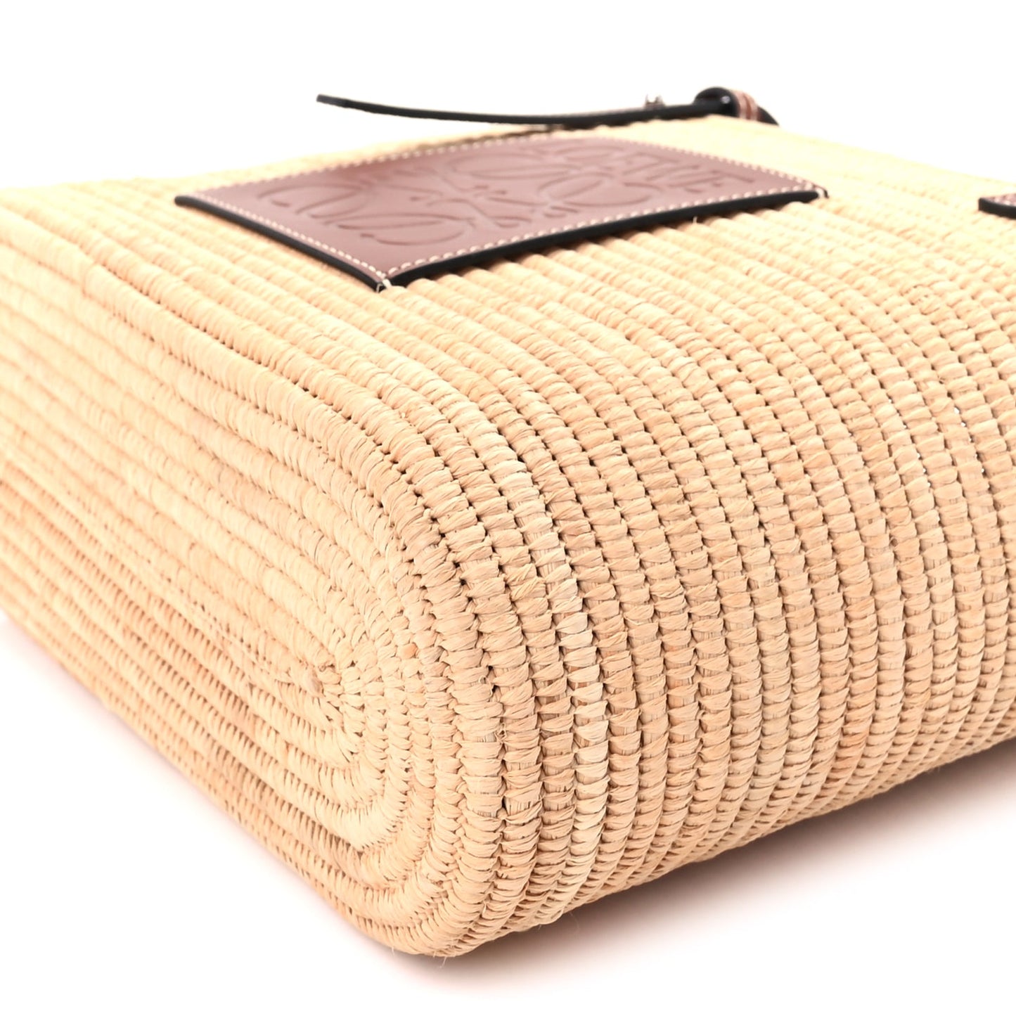 Loewe Raffia Small Square Basket Tote Bag Natural Tan