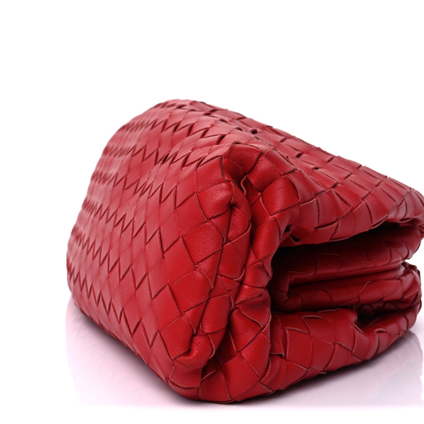 Bottega Veneta Nappa Maxi Intrecciato The Pouch Oversized Clutch Bright Red