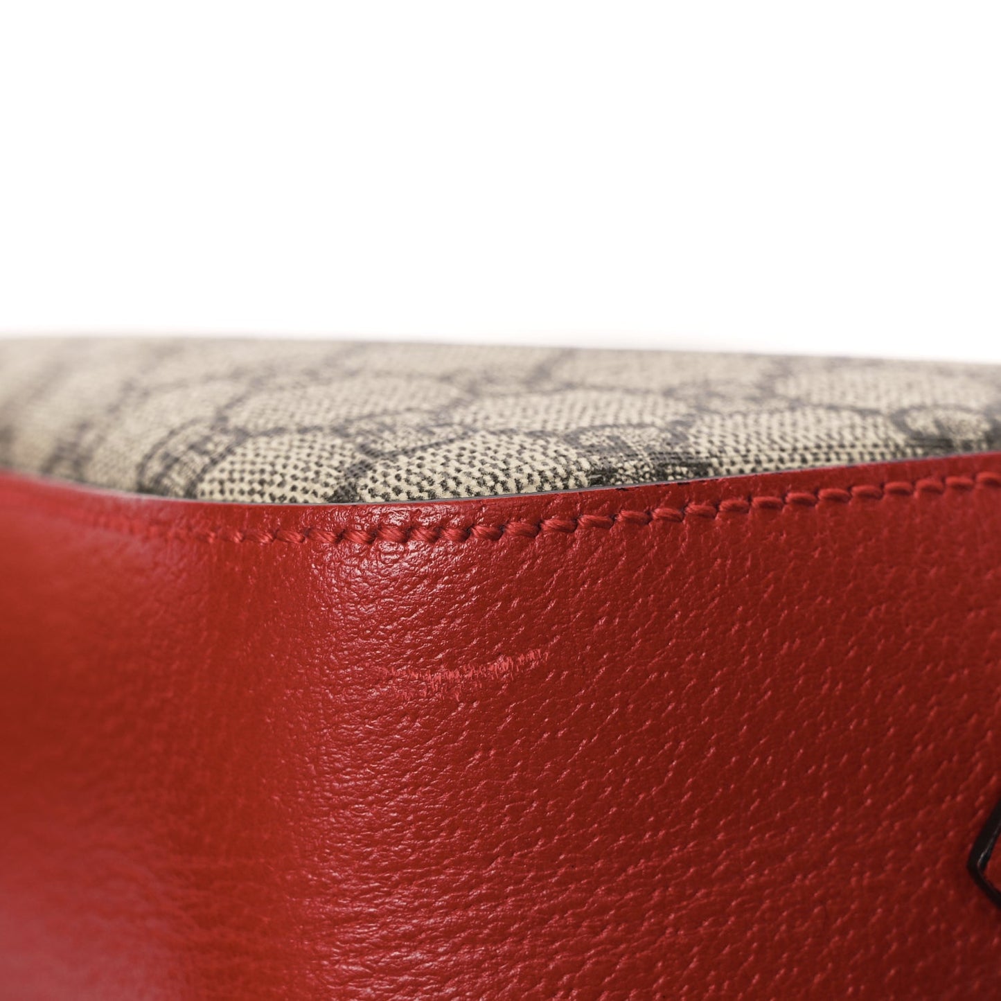 Gucci GG Supreme Monogram Web Neo Vintage Shoulder Bag Beige Red